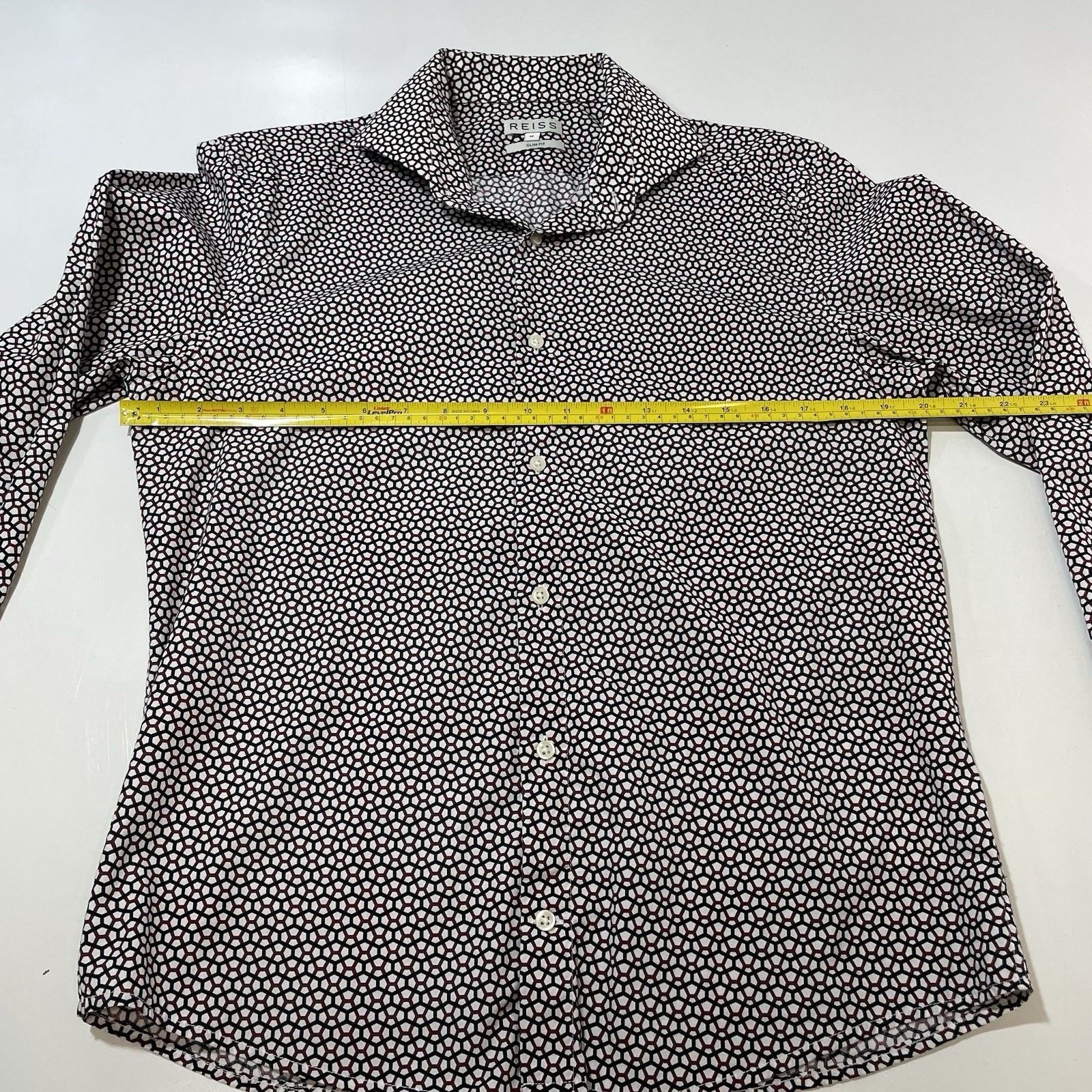 Reiss Reiss Men’s Geo Print White Shirt Size Medium Slim Fit Size US M / EU 48-50 / 2 - 5 Thumbnail