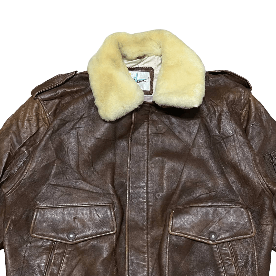 Leather Vintage Luis Alvear Flight Bomber Sheepskin Leather Jacket Size US M / EU 48-50 / 2 - 2 Thumbnail