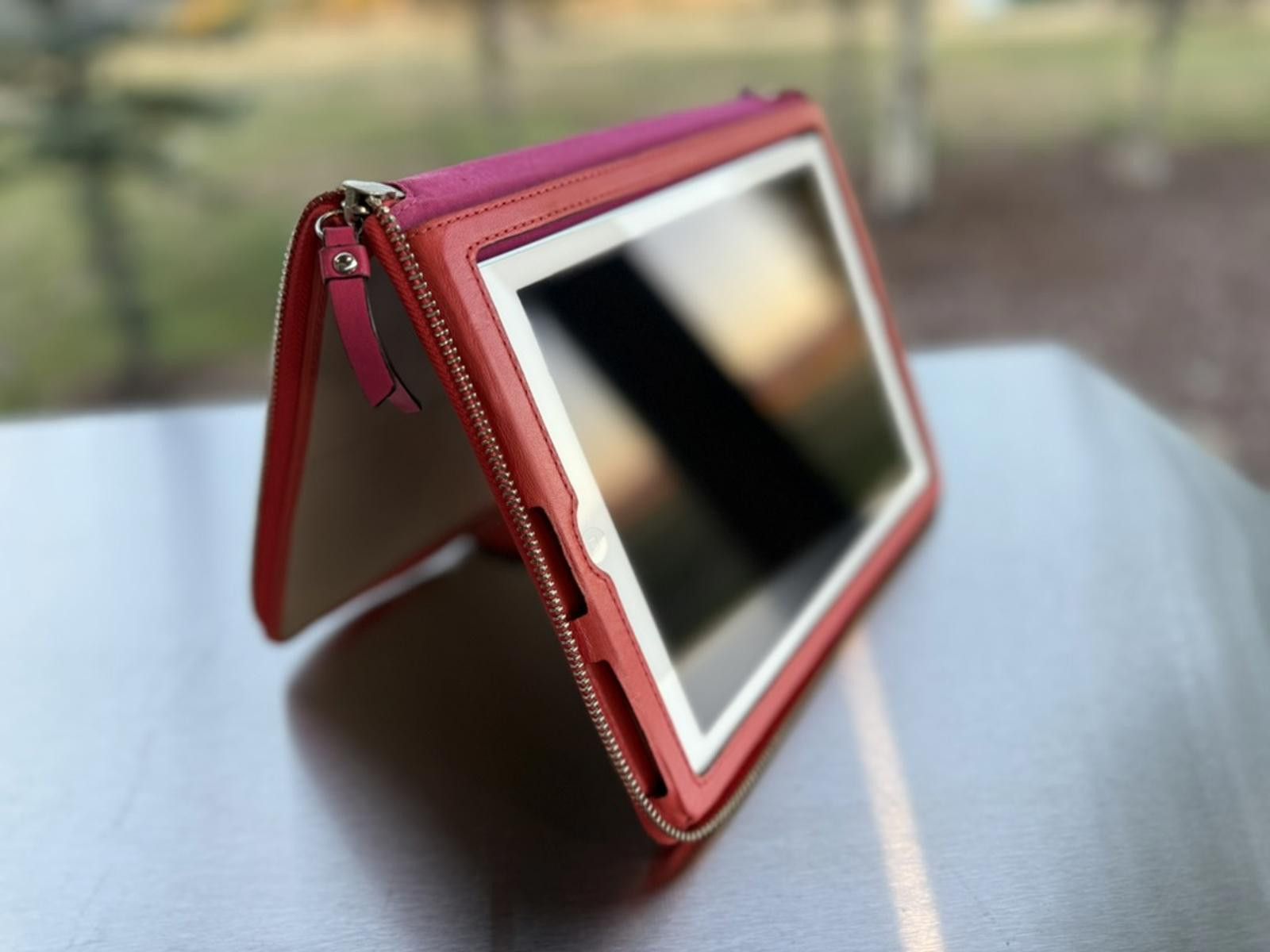 Coach Coach Leather iPad Case Taupe Pink Zip Cover Stand Holder Size ONE SIZE - 4 Thumbnail
