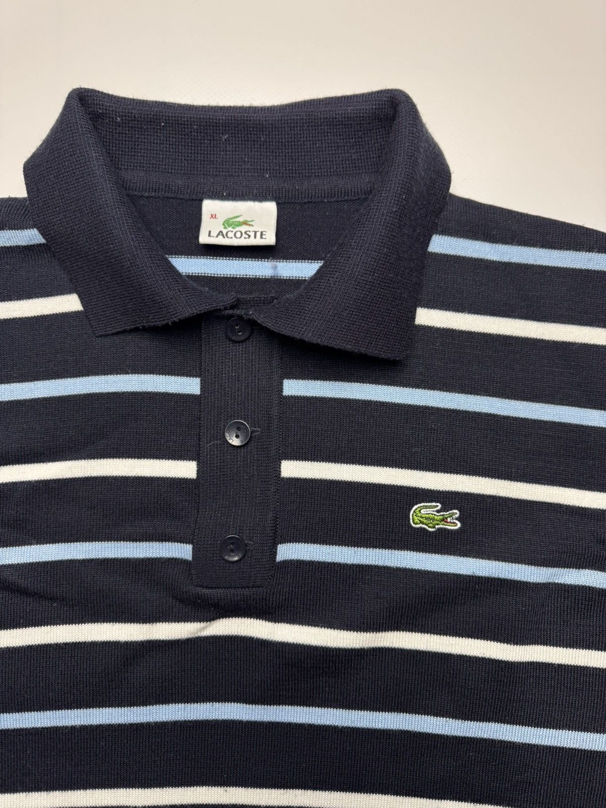 Lacoste Lacoste Classic V-Neck Wool Sweater – Navy Blue Size US XL / EU 56 / 4 - 3 Thumbnail