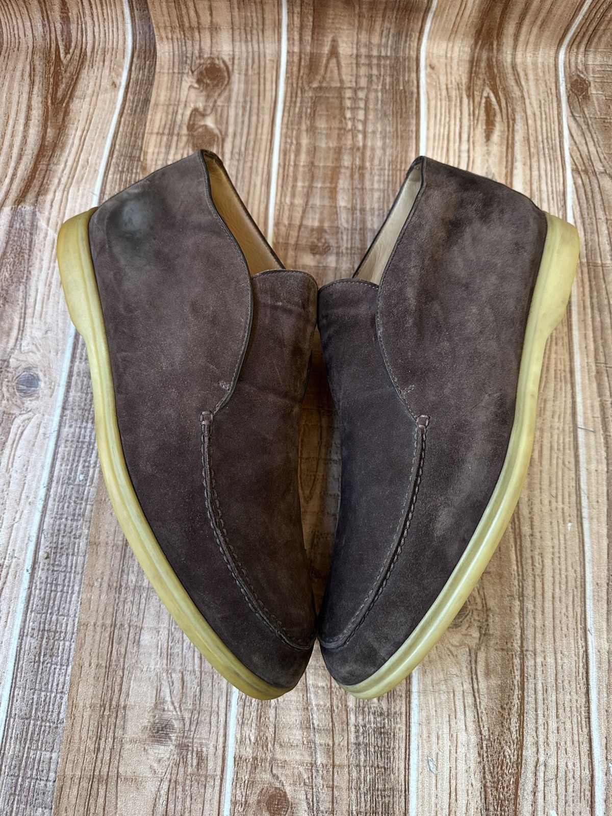 Loro Piana Loro Piana Dark Brown Open Walk Suede Loafers Size US 11 / EU 44 - 6 Thumbnail