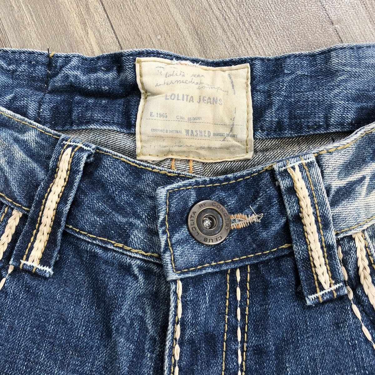 If Six Was Nine × Japanese Brand × Le Grande Bleu (L.G.B.) 2000s Lolita Jeans Distressed Faded Bootcut Flared Jeans Size US 31 - 6 Thumbnail
