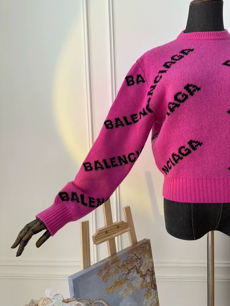 Balenciaga Balenciaga Bullet Screen Knit Sweater Women's Pink Size XS / US 0-2 / IT 36-38 - 6 Thumbnail