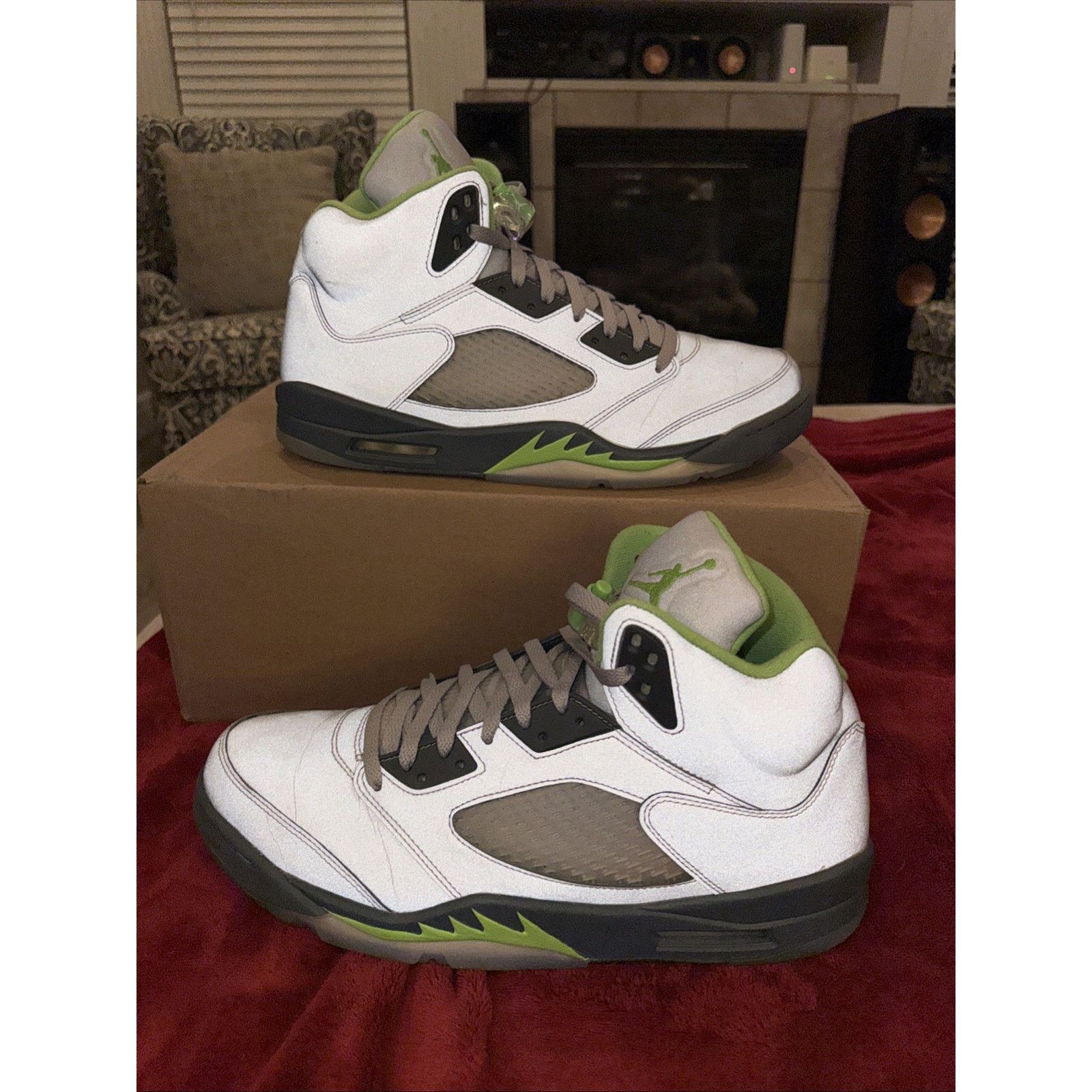 Jordan Brand Size 14 Nike Air Jordan 5 Retro Green Bean DM9014-003 No Box Size US 14 / EU 47 - 3 Thumbnail