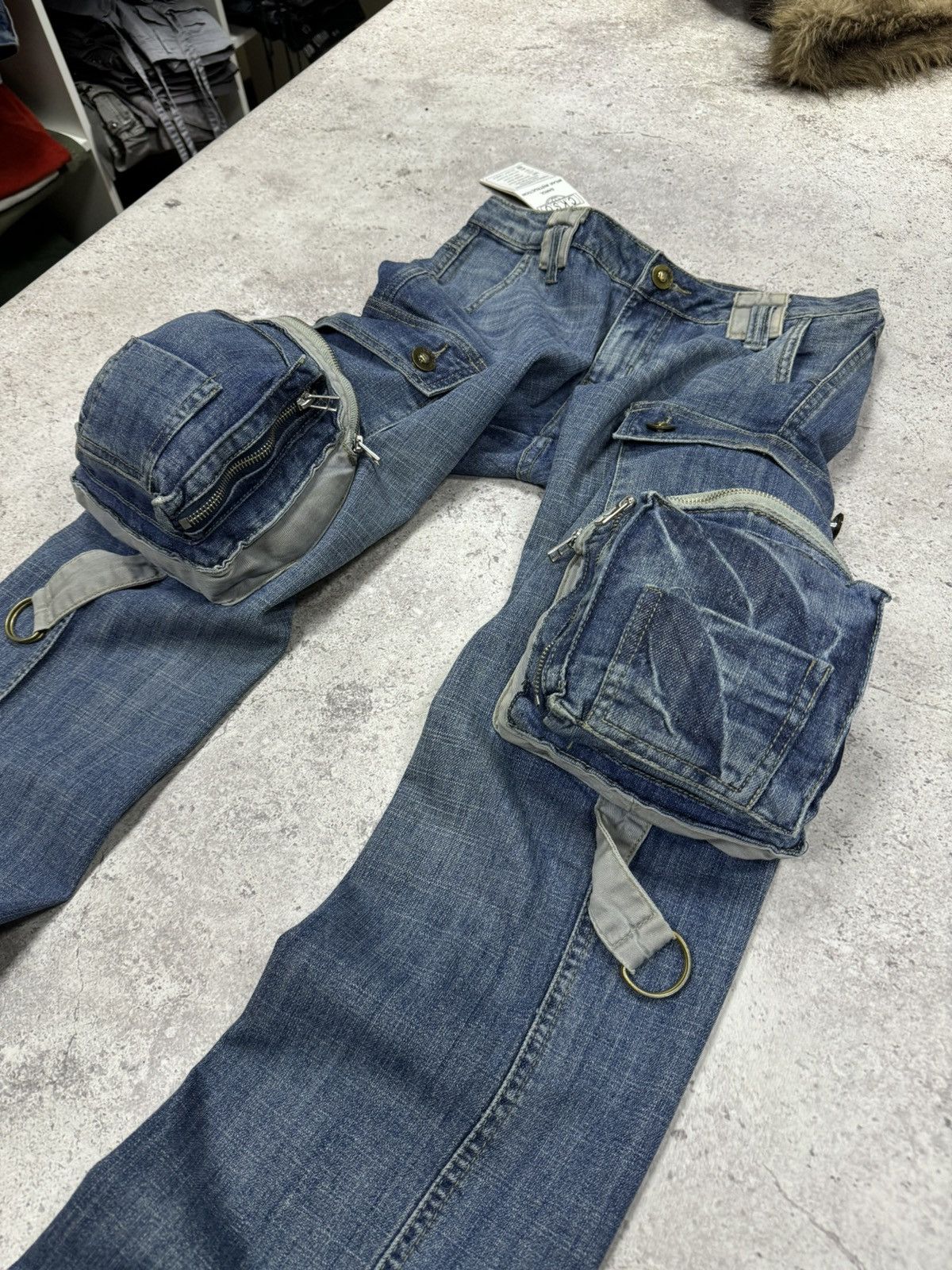 If Six Was Nine × Japanese Brand × Le Grande Bleu (L.G.B.) Vintage Japanese Mega Multi Pocket LGB Style Jeans Pants Size US 29 - 3 Thumbnail