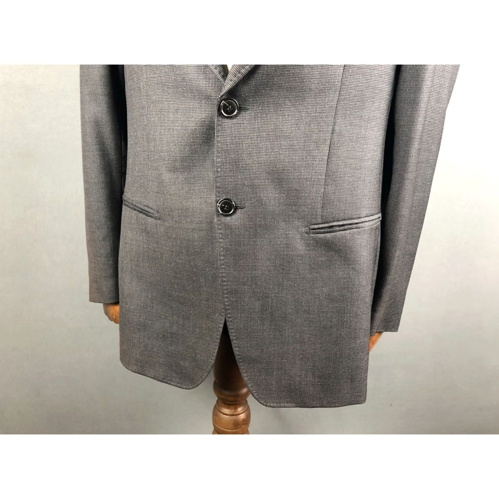 Emporio Armani Emporio Armani Blazer Men 54 Gray Wool/Silk Solid Button Single-Breasted Casual Vintage: No Size 54R - 6 Thumbnail