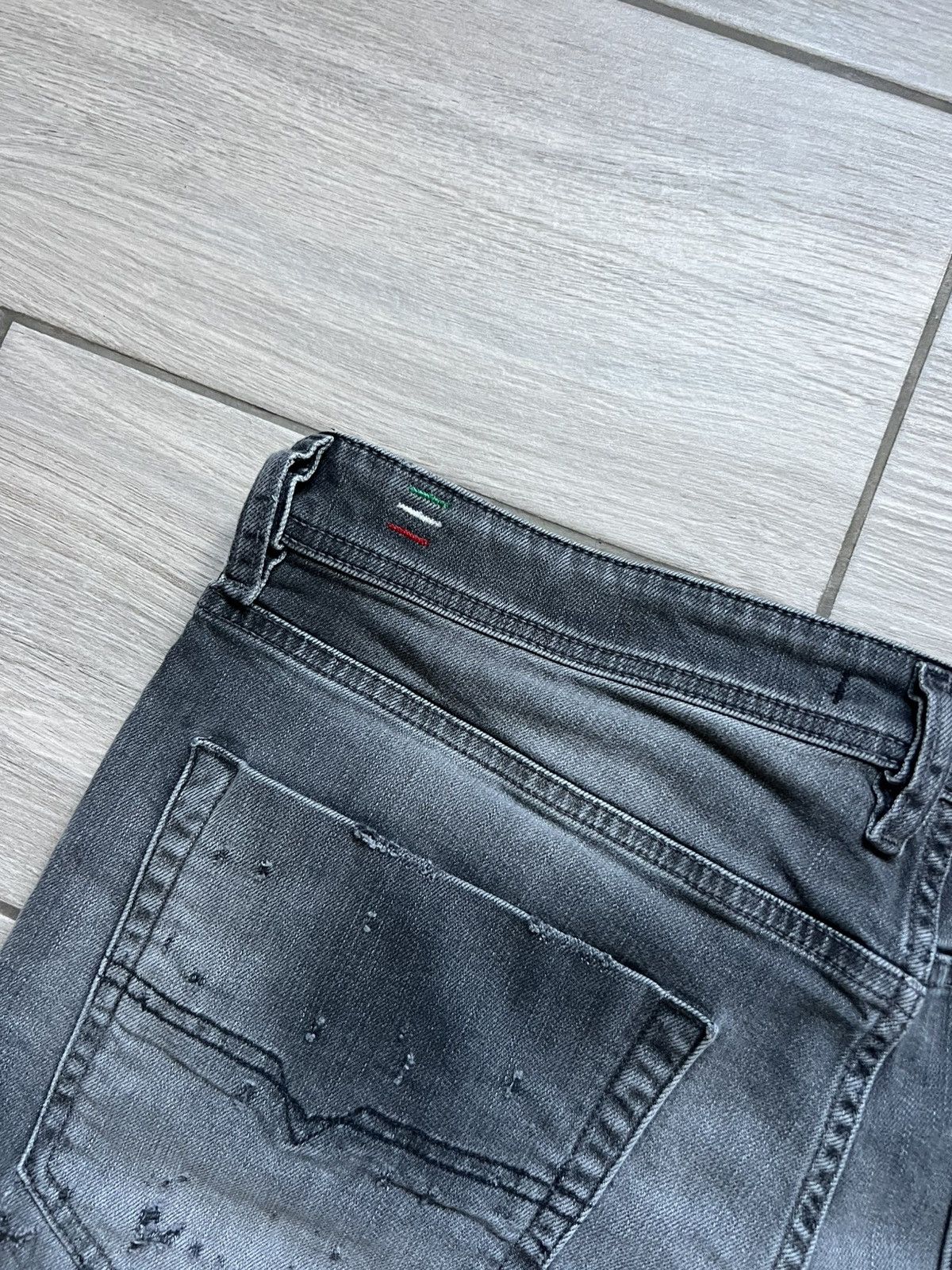 Diesel TRASHED🔥DIESEL GRAY SWEATPANT Y2K DENIM PANTS METAL LOGO Size US 36 / EU 52 - 16 Thumbnail