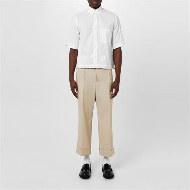 Thom Browne o1g2r1mq0724 Short Sleeve Shirt in White Size US L / EU 52-54 / 3 - 6 Thumbnail