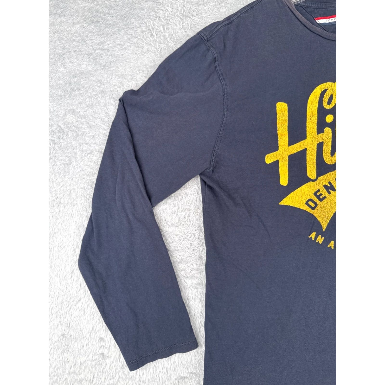 Tommy Hilfiger Tommy Hilfiger Shirt Adult XL Blue Long Sleeve Crew Neck Cotton Jersey Logo - Men’s T-Shirt, Regular Fit, Solid, All Seasons Size US XL / EU 56 / 4 - 3 Thumbnail
