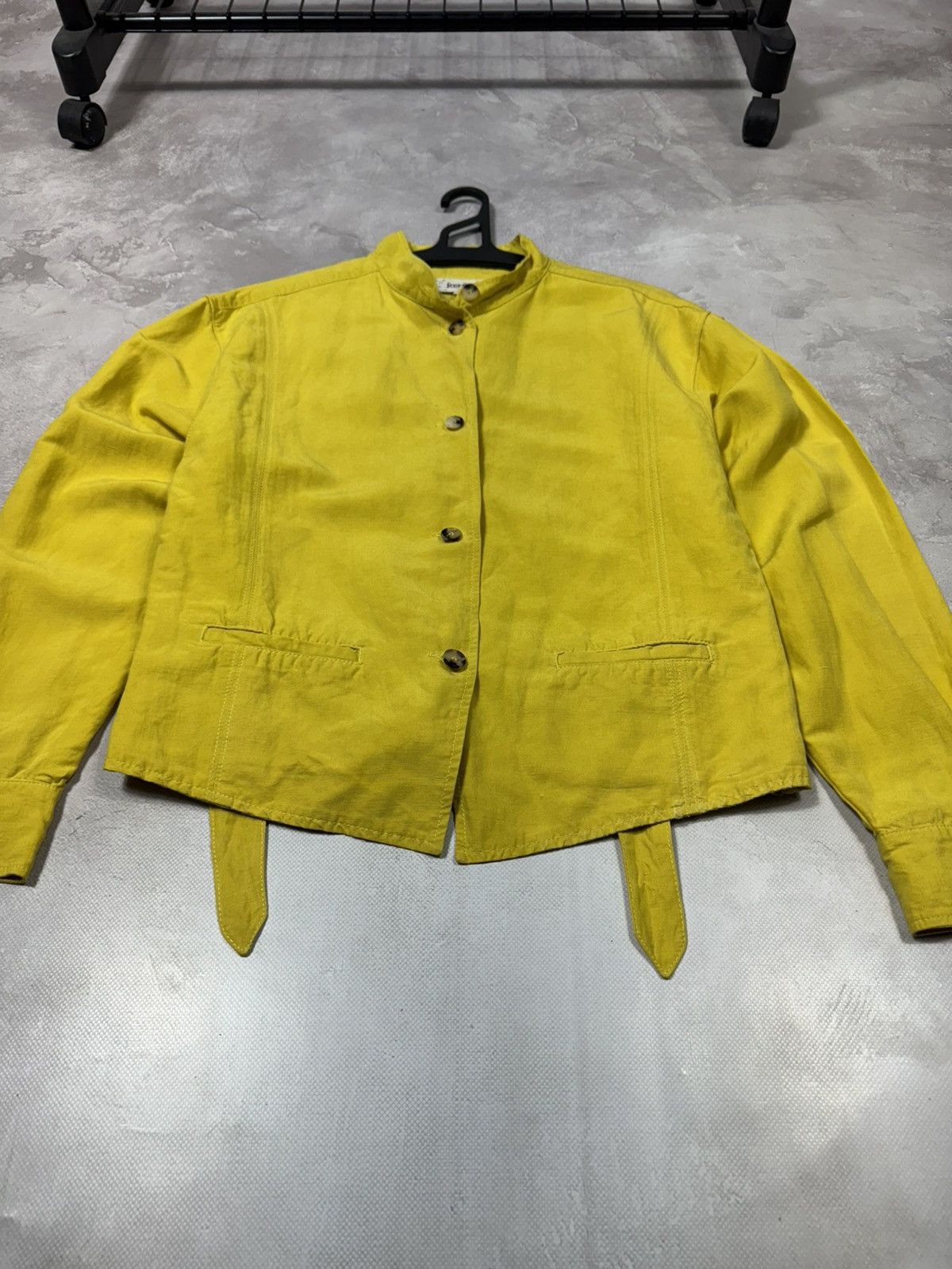 Kenzo Kenzo Woman's Linen Set Jacket &Cropped Capri Pants Yellow Size XS / US 0-2 / IT 36-38 - 4 Thumbnail