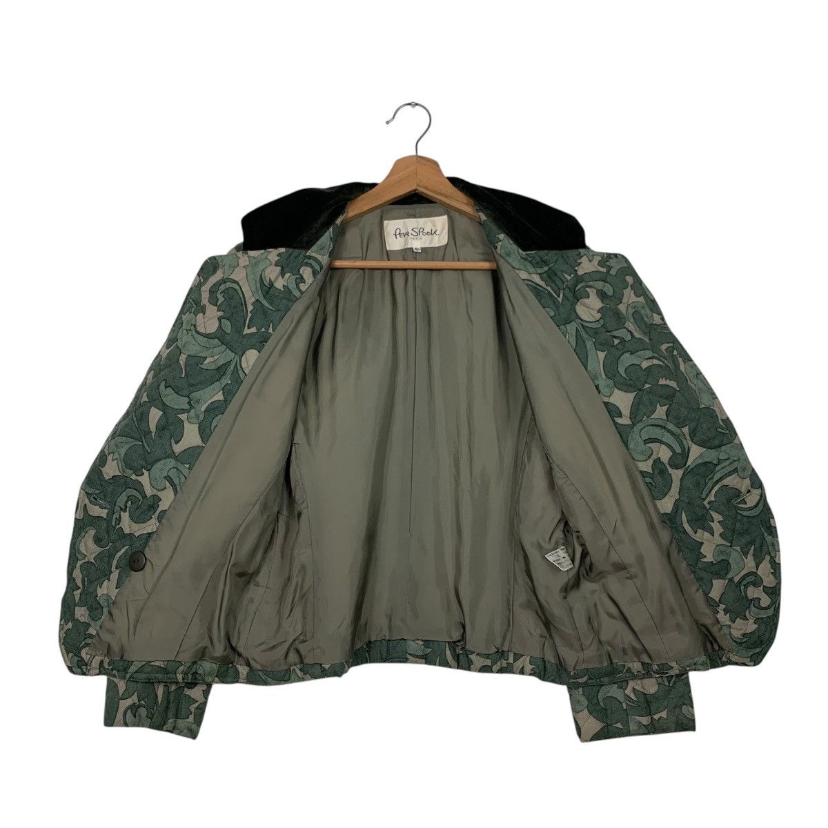 Japanese Brand Vintage PER SPOOK Paris Leaf Print Quilted Jacket #2574-C116 Size S / US 4 / IT 40 - 11 Thumbnail