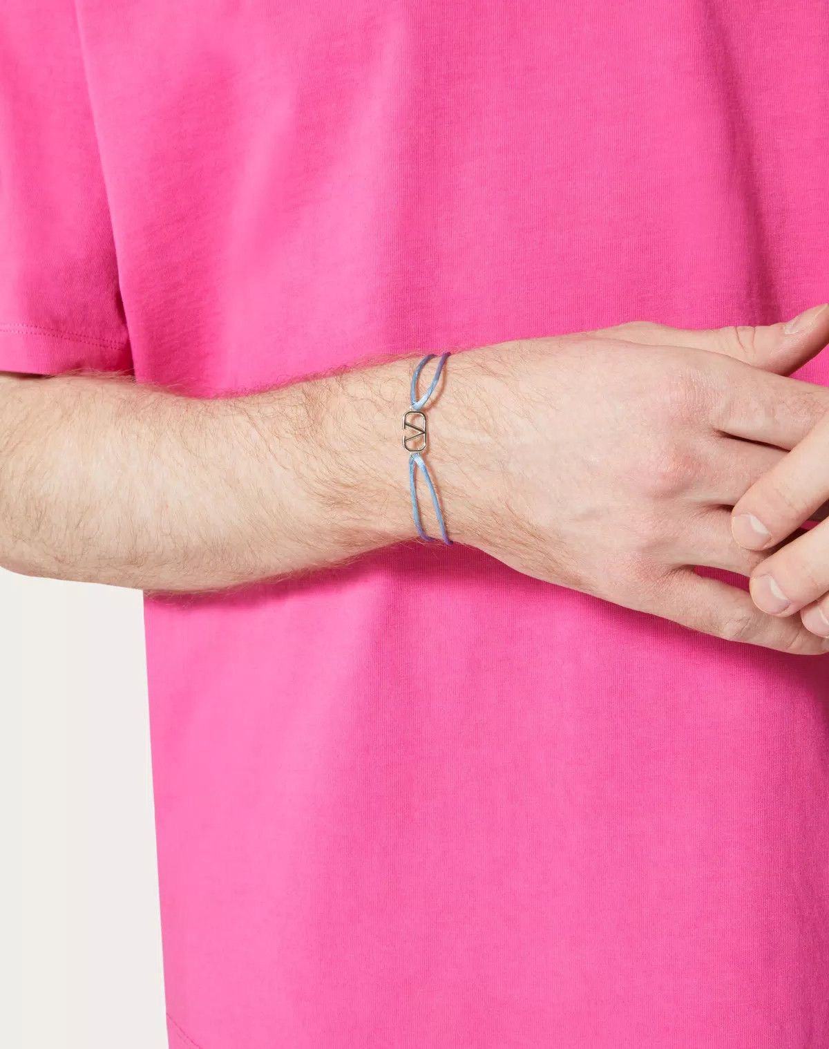 Valentino oc11z0725 Size:OS/ Signature Cotton Bracelet in Light Blue Size ONE SIZE - 5 Thumbnail