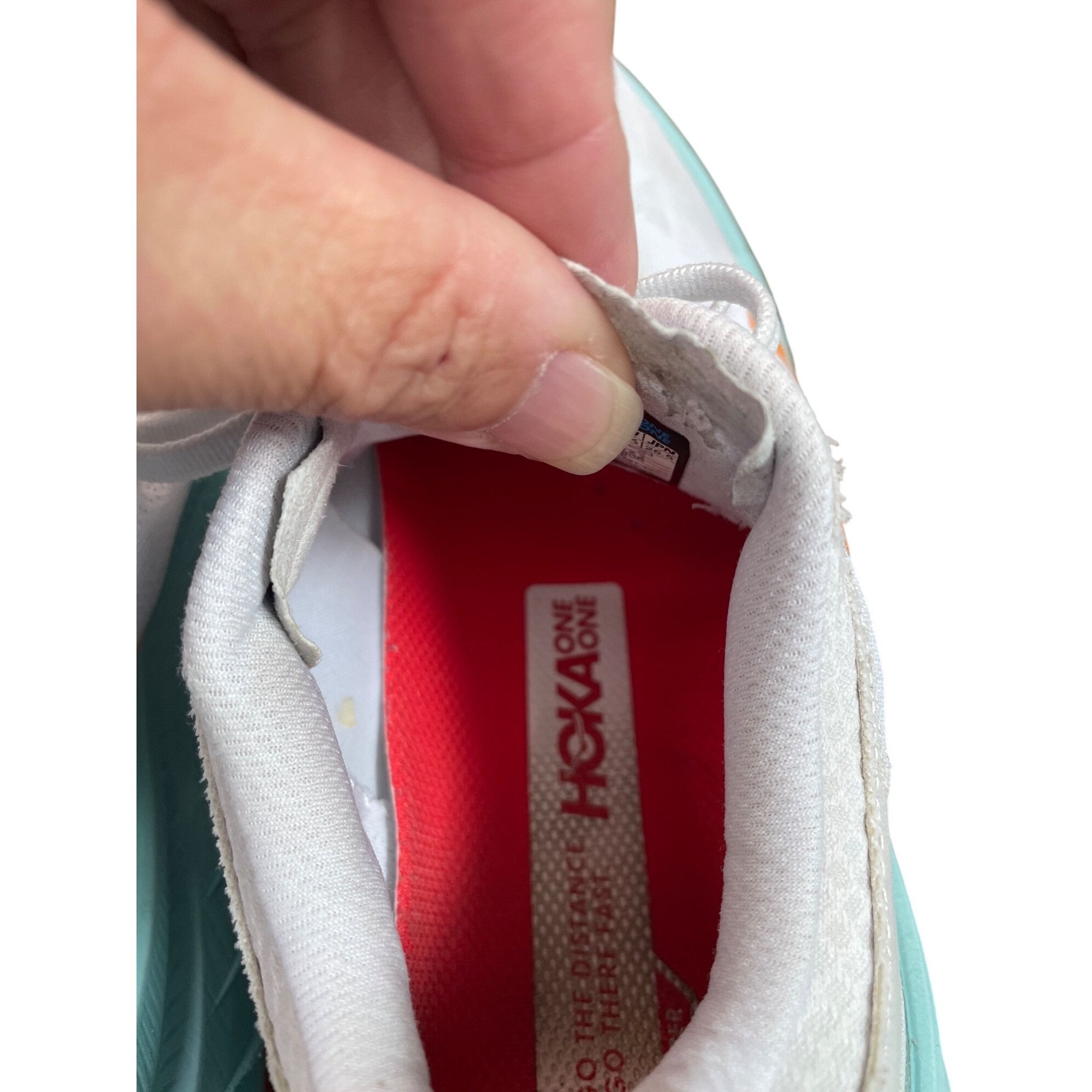 Hoka Hoka Womens Carbon X White green orange Running Sneakers Sz Size US 8.5 / IT 38.5 - 6 Thumbnail