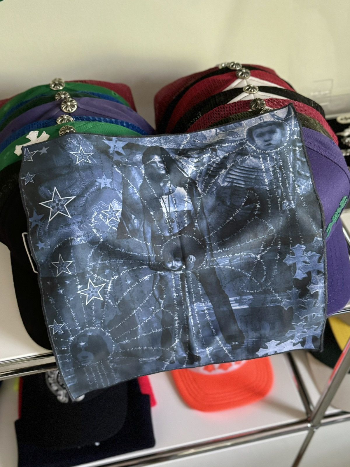Bella Hadid Chrome Hearts Limited Edition Silk Cleaning Cloth Pocket Square Chrome Hearts Chrome hearts handkerchief Bella hadid  main image 3