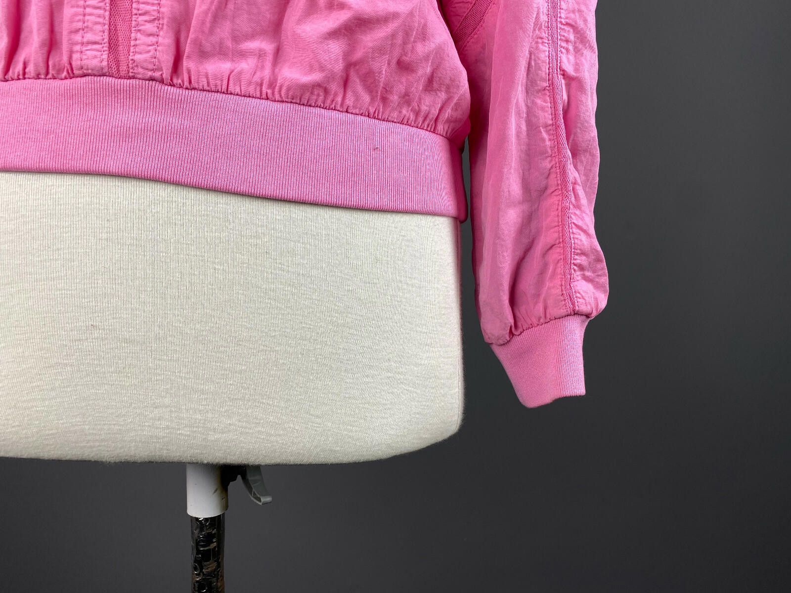Designer Marc Cain Pink Nylon Geometric Full Zip Hooded Jacket Size 2 Size XS / US 0-2 / IT 36-38 - 9 Thumbnail