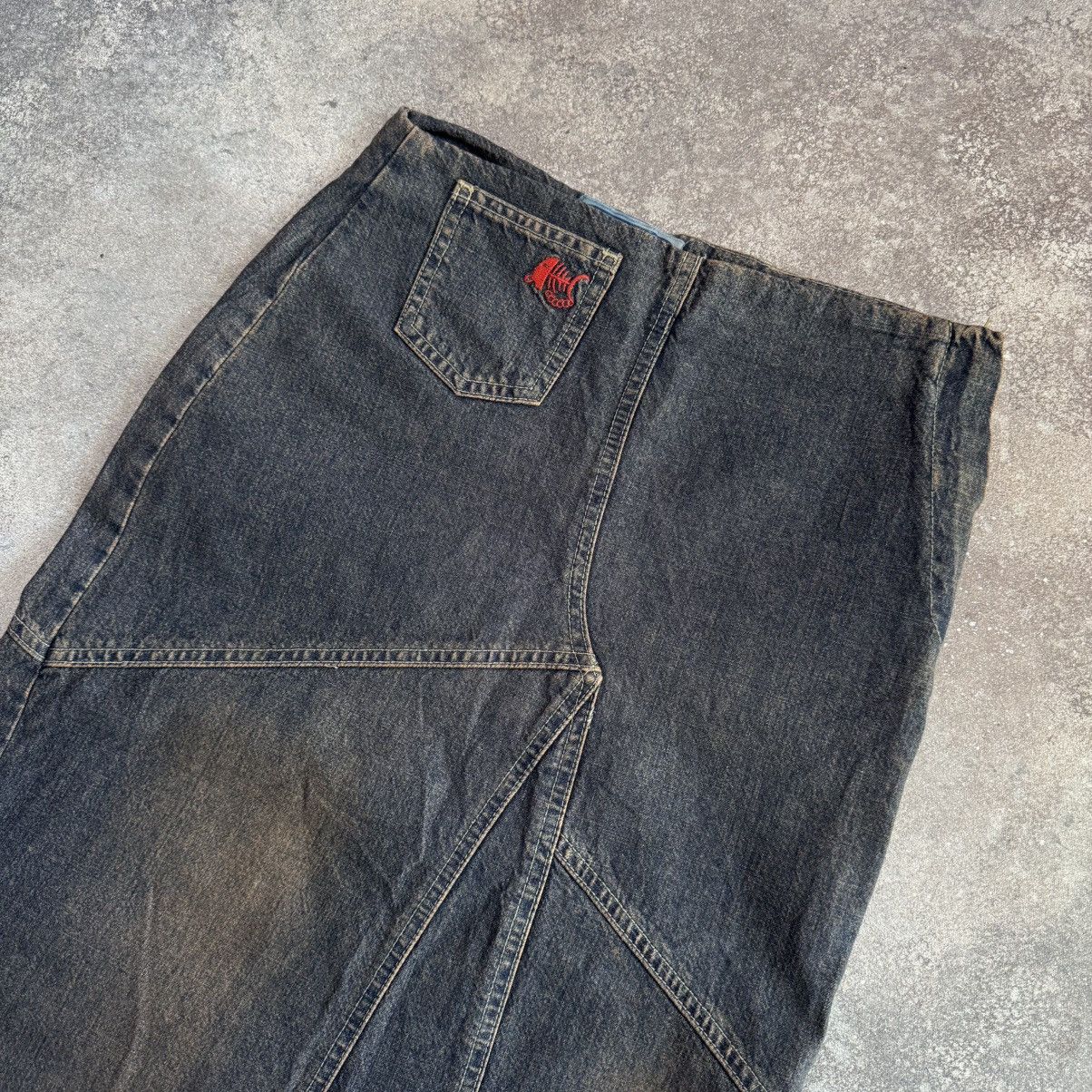 Hysteric Glamour × Japanese Brand × Vintage Amazing Y2K Vintage 2000’s Faded Asymmetric Denim Maxi Skirt Size 27" / US 4 / IT 40 - 7 Thumbnail