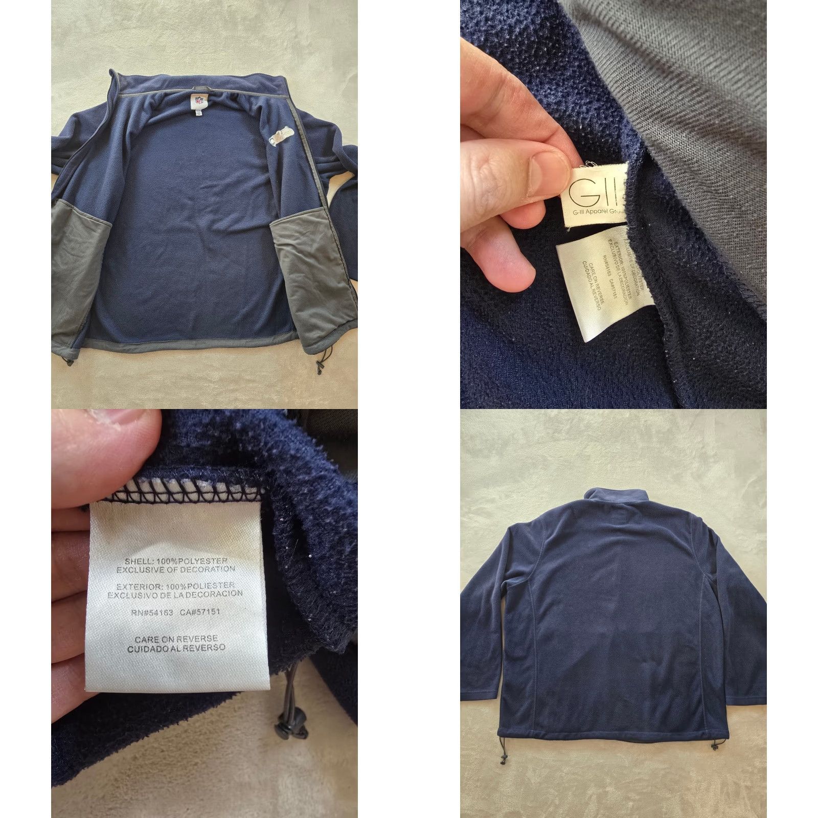 NFL Seattle Seahawks NFL Mens Jacket XXL Blue Fleece Pockets Zip Wind-Resistant Casual 2XL Included Size US XXL / EU 58 / 5 - 9 Thumbnail