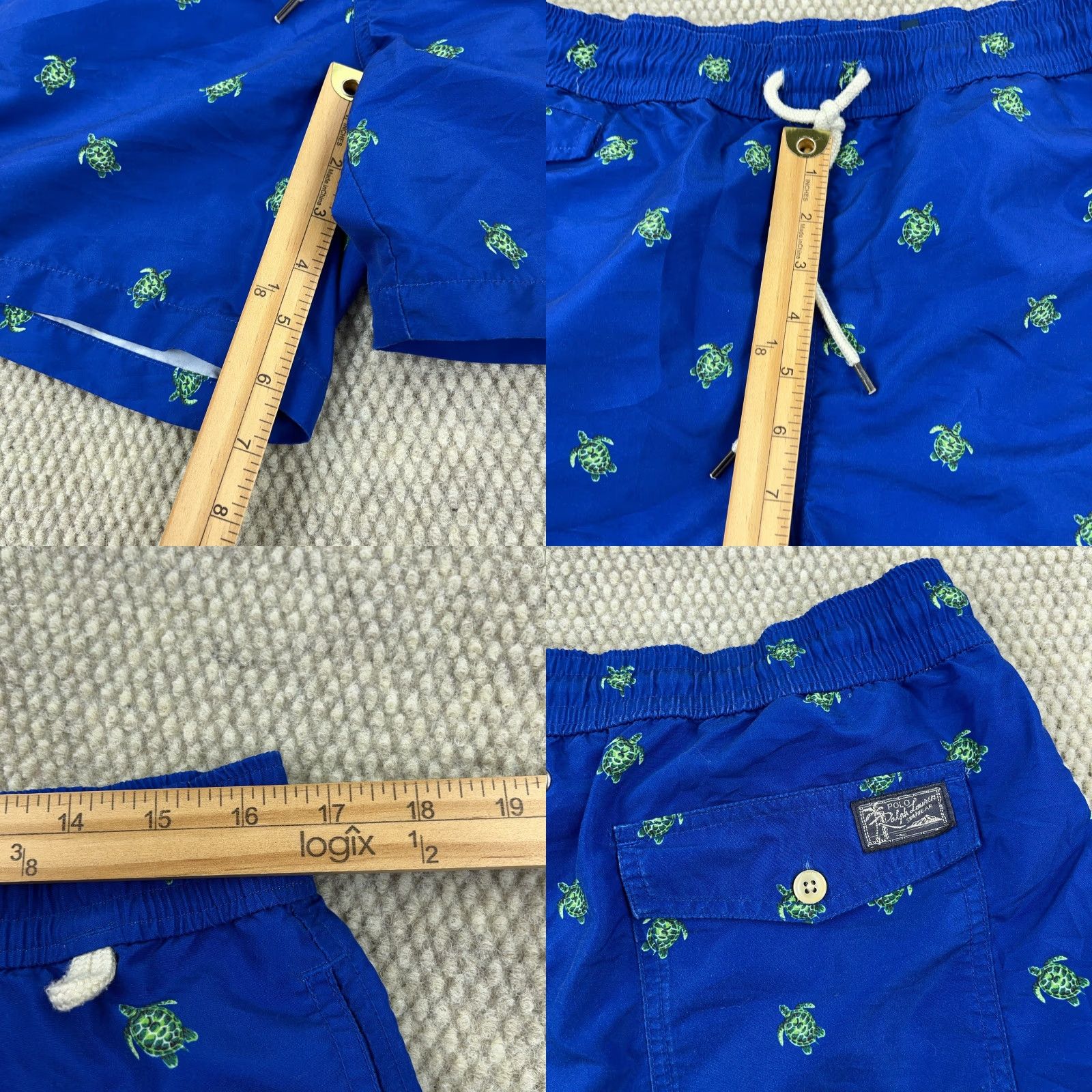 Polo Ralph Lauren Polo Ralph Lauren Swim Trunks Men Medium Blue Turtle Print Board Shorts M Blue Logo American Classic 90s Mens Size US M / EU 48-50 / 2 - 9 Thumbnail