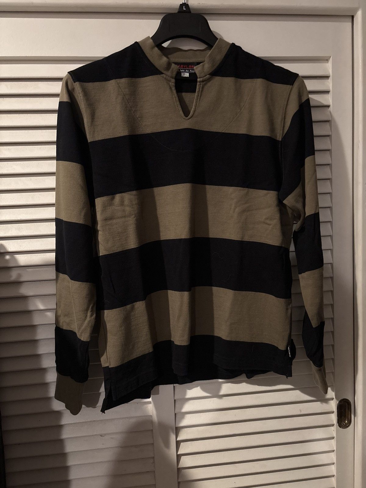 Babylon Babylon black olive stripped sweater size medium Size US M / EU 48-50 / 2 - 1 Thumbnail