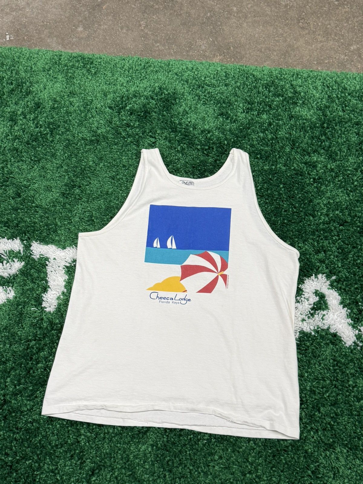 Vintage Vintage Key West Post Modern Art Beach Sleeveless Oneita Size US XL / EU 56 / 4 - 2 Thumbnail