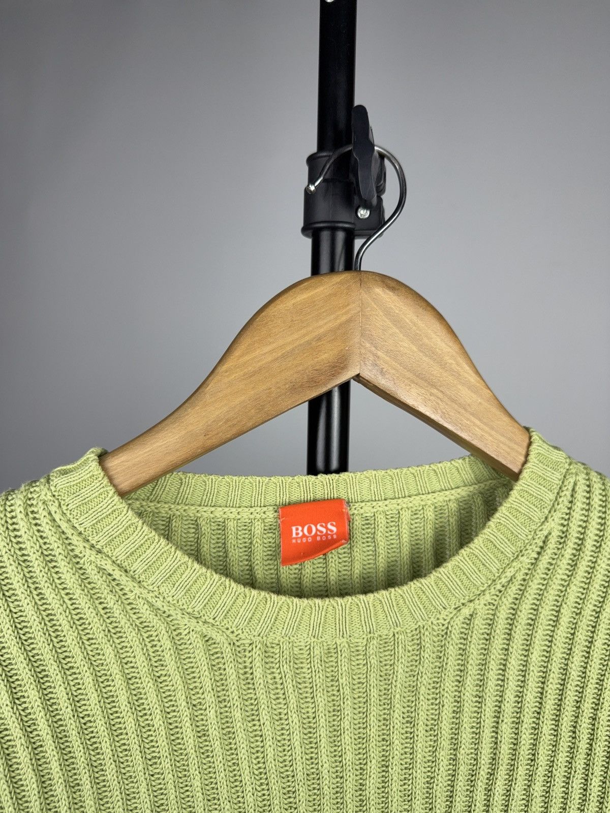 Hugo Boss Avant Garde 00s Hugo Boss Green Ribbed Knit Cotton Sweater Size US M / EU 48-50 / 2 - 3 Thumbnail