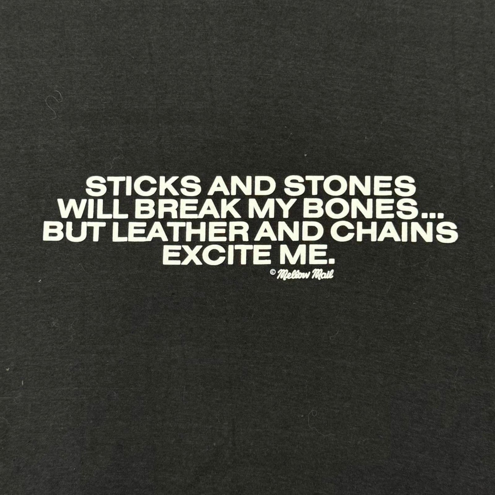 Unsound Rags × Vintage VINTAGE 90S STICKS AND STONES WILL BREAK MY BONES TEE: Size US XL / EU 56 / 4 - 3 Thumbnail