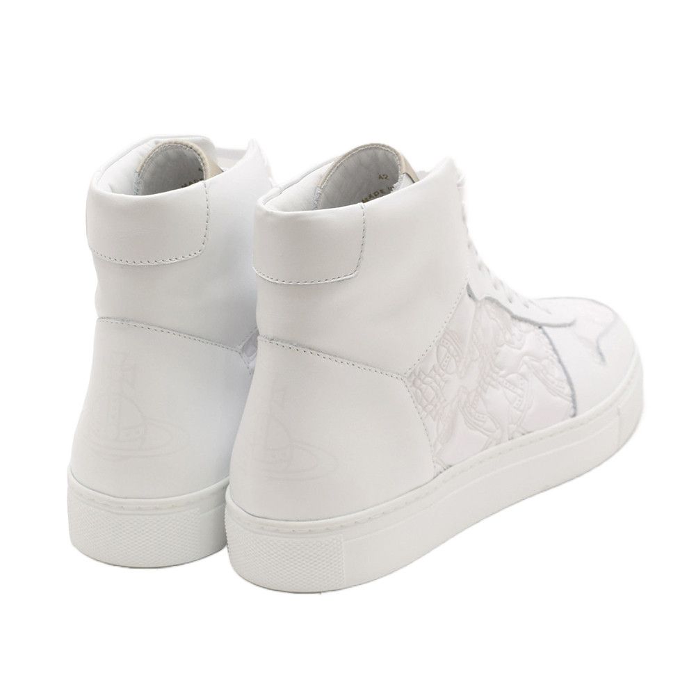 Vivienne Westwood o1y0525 Leather Hi-Top Sneakers in White Size US 8 / EU 41 - 3 Thumbnail