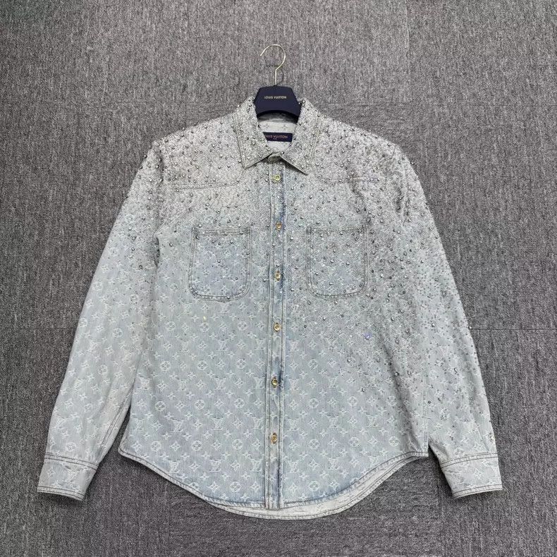 Louis Vuitton Rhinestone print full print denim jacket Next