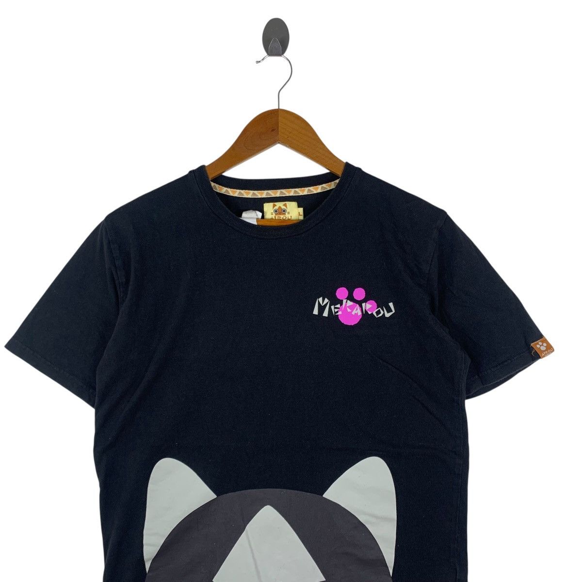 Anime AIROU MONSTER HUNTER Anime Capcom Cute Cat Black TShirt Size US L / EU 52-54 / 3 - 2 Thumbnail