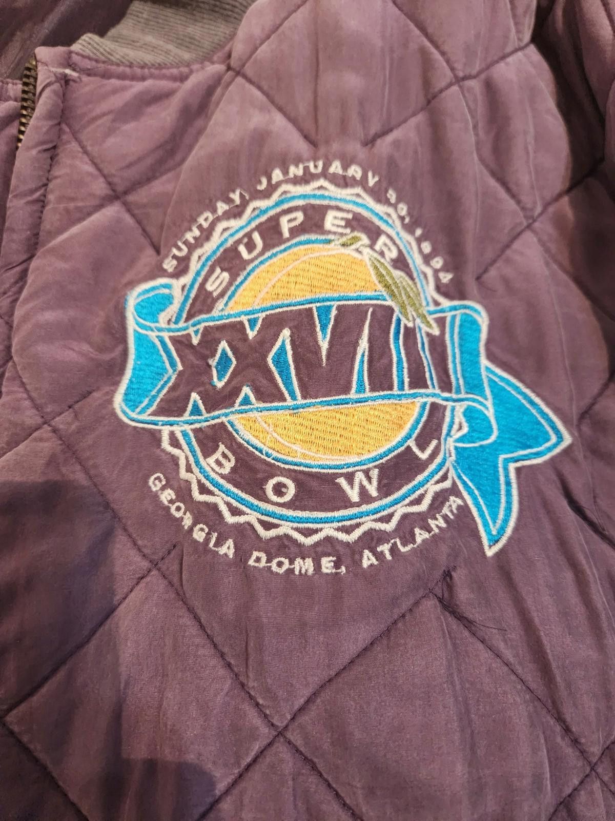 Designer Vintage Super Bowl XXVIII GA Dome Atlanta Bomber Jacket L Size ONE SIZE - 2 Thumbnail