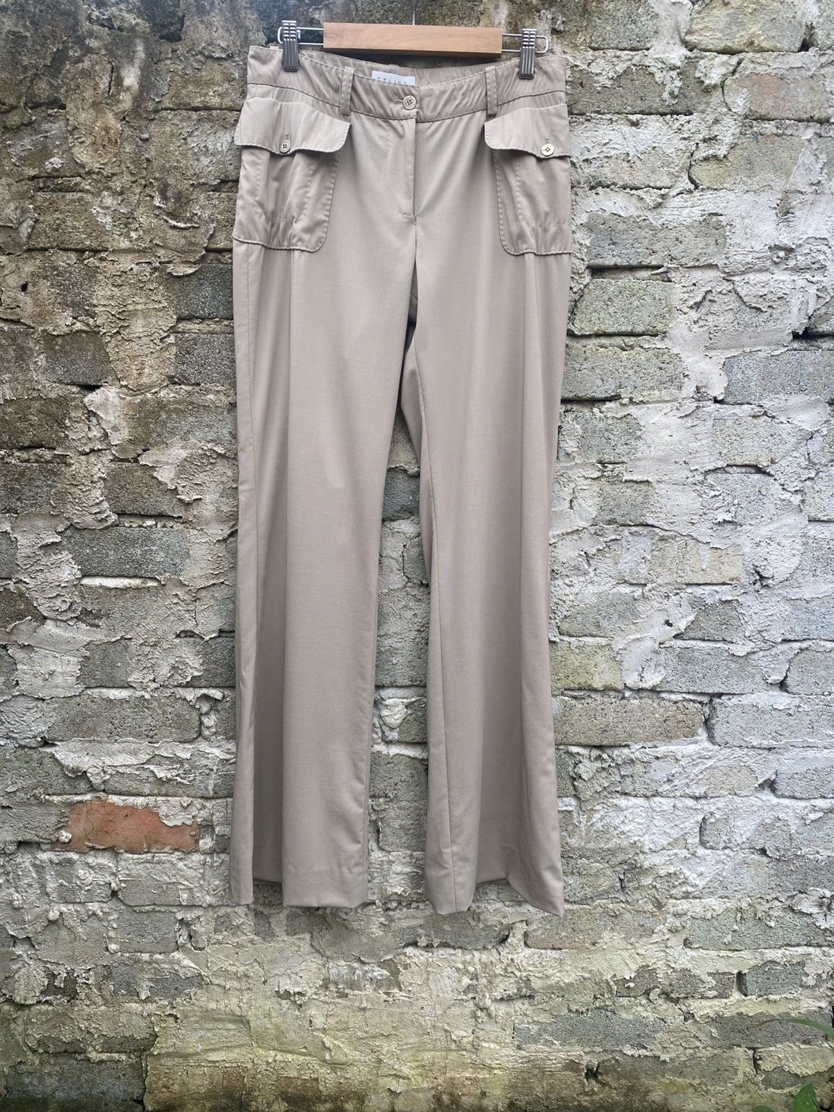 Celine Celine Virgin Wool Khaki Cargo Flare Size 28" / US 6 / IT 42 - 1 Thumbnail