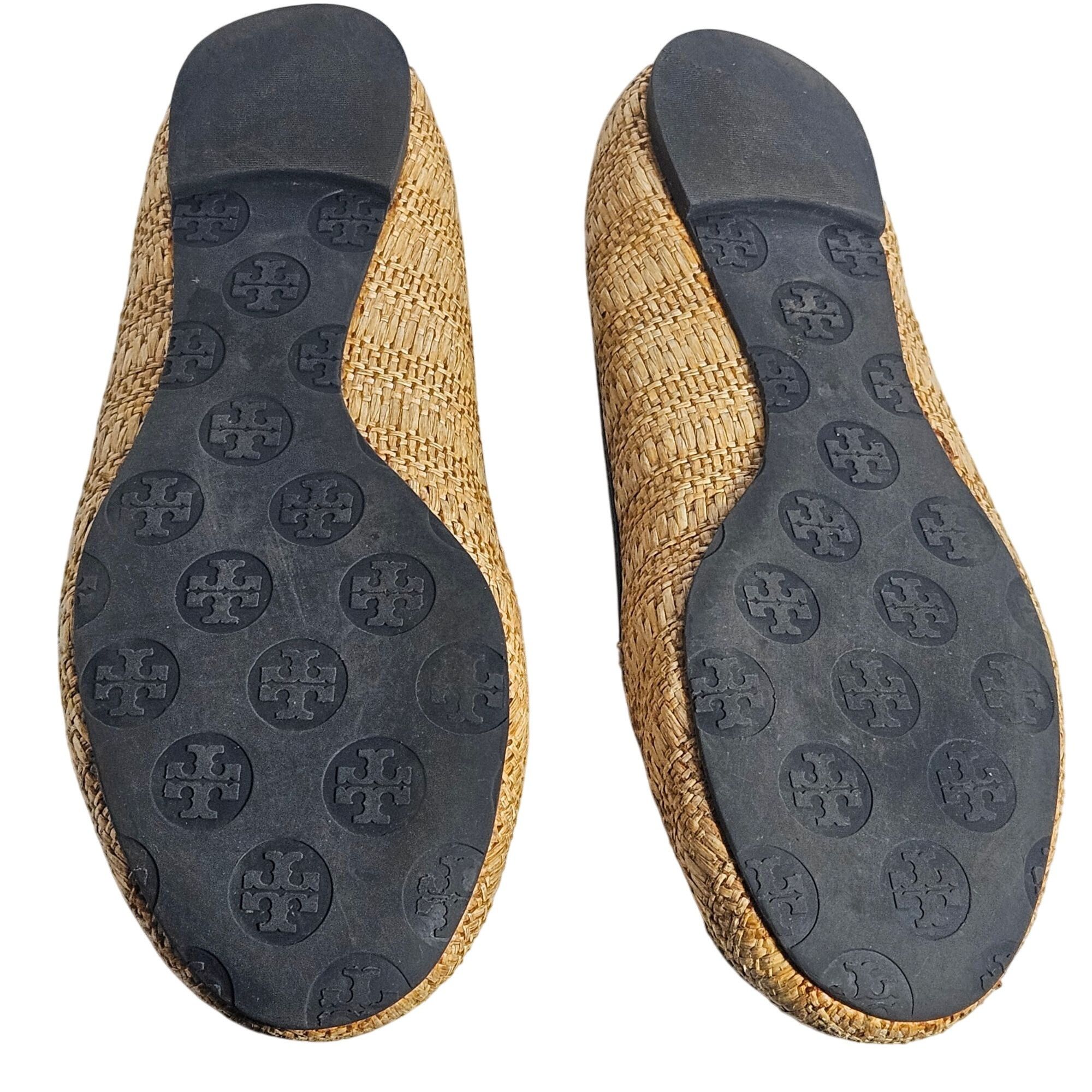 Tory Burch Tory Burch Women Raffia Flats Black 8M Coastal, Old Money, C Size US 8 / IT 38 - 10 Thumbnail