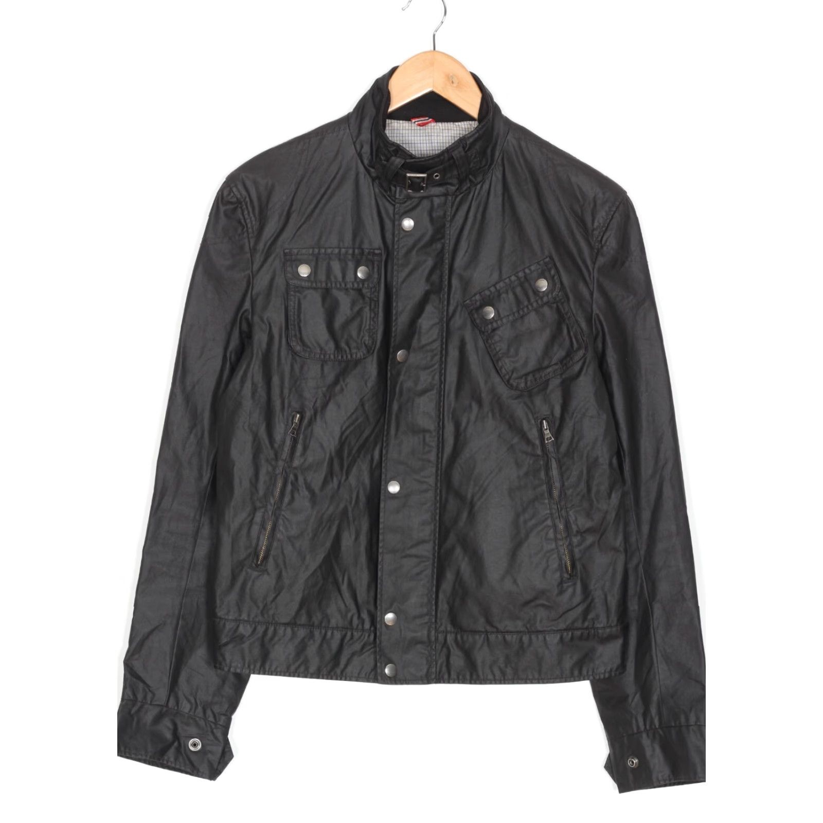 J.Lindeberg J.Lindeberg British Millerain Biker Jacket Mens M MJ5695 Black Cotton Leather? Zip Front Short Length Size US M / EU 48-50 / 2 - 2 Thumbnail
