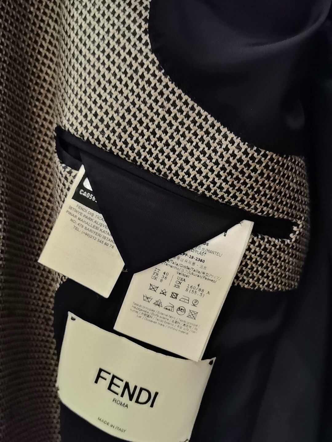 Fendi fendi houndstooth wool coat size 40 Size US XXS / EU 40 - 2 Thumbnail