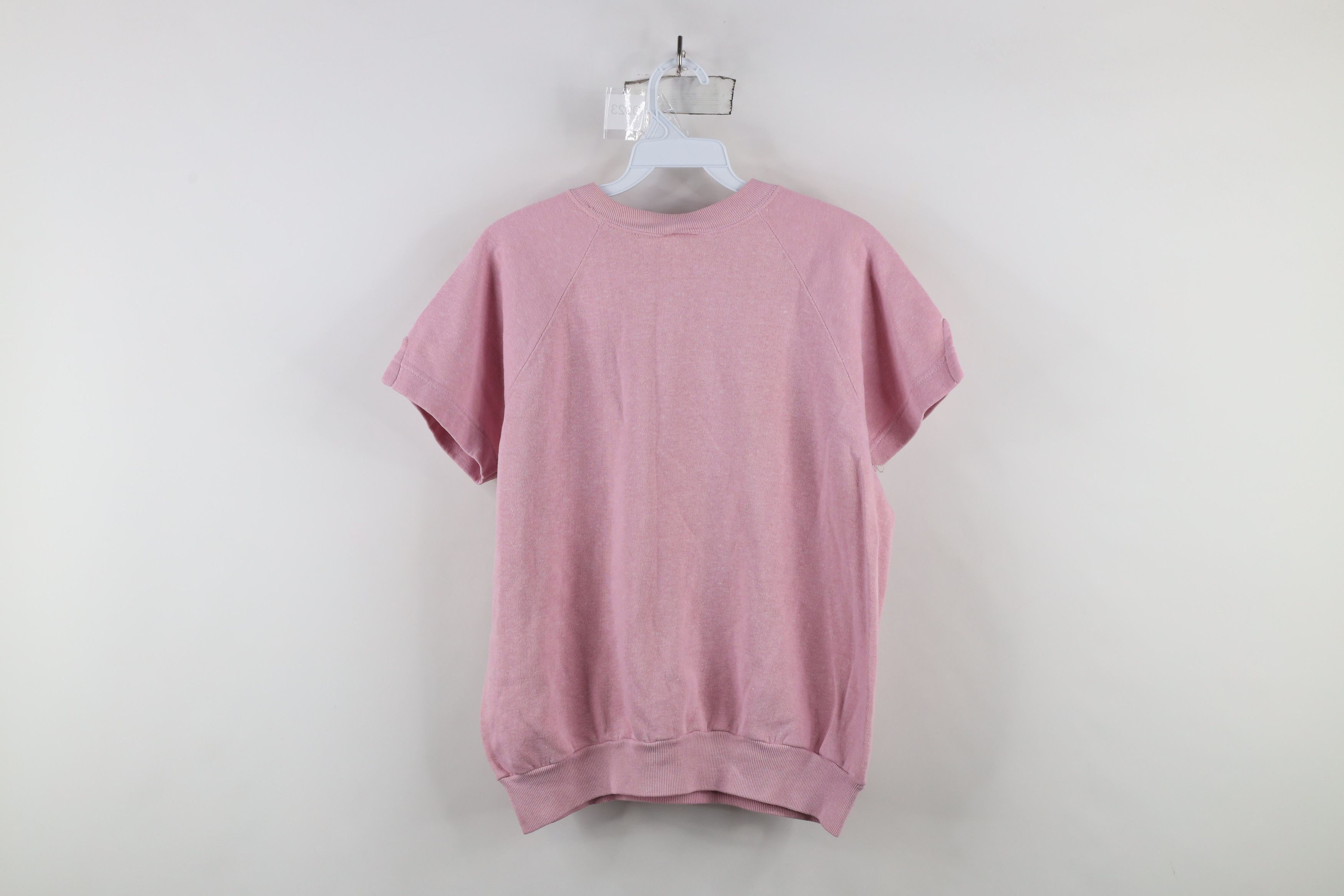 Vintage Vintage 90s Streetwear Seam Short Sleeve Sweatshirt Pink USA Size L / US 10 / IT 46 - 10 Thumbnail