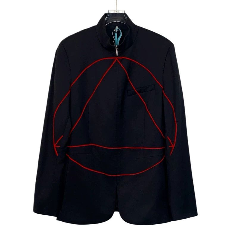 Dior black geometric wool blazer with collar-dmc Size US L / EU 52-54 / 3 - 1 Thumbnail