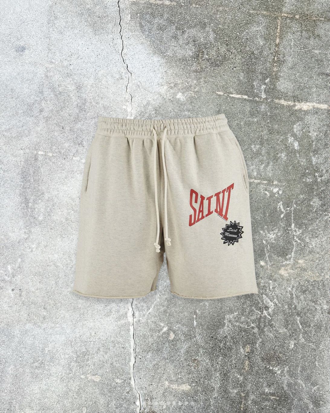SAINT MICHAEL SWEAT SHORTS_LOGO SAXBLUE