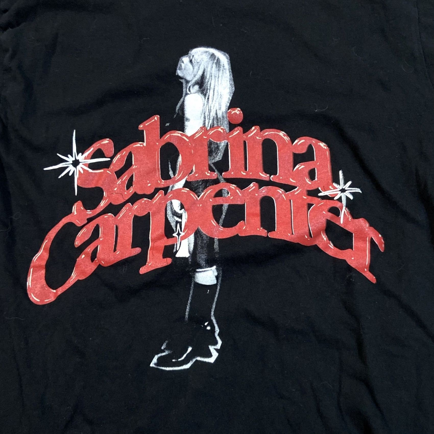 Vintage Sabrina Carpenter Black T-Shirt Large Women Short Sleeve Round Neck Pop Star Music Shirt Size L / US 10 / IT 46 - 2 Thumbnail