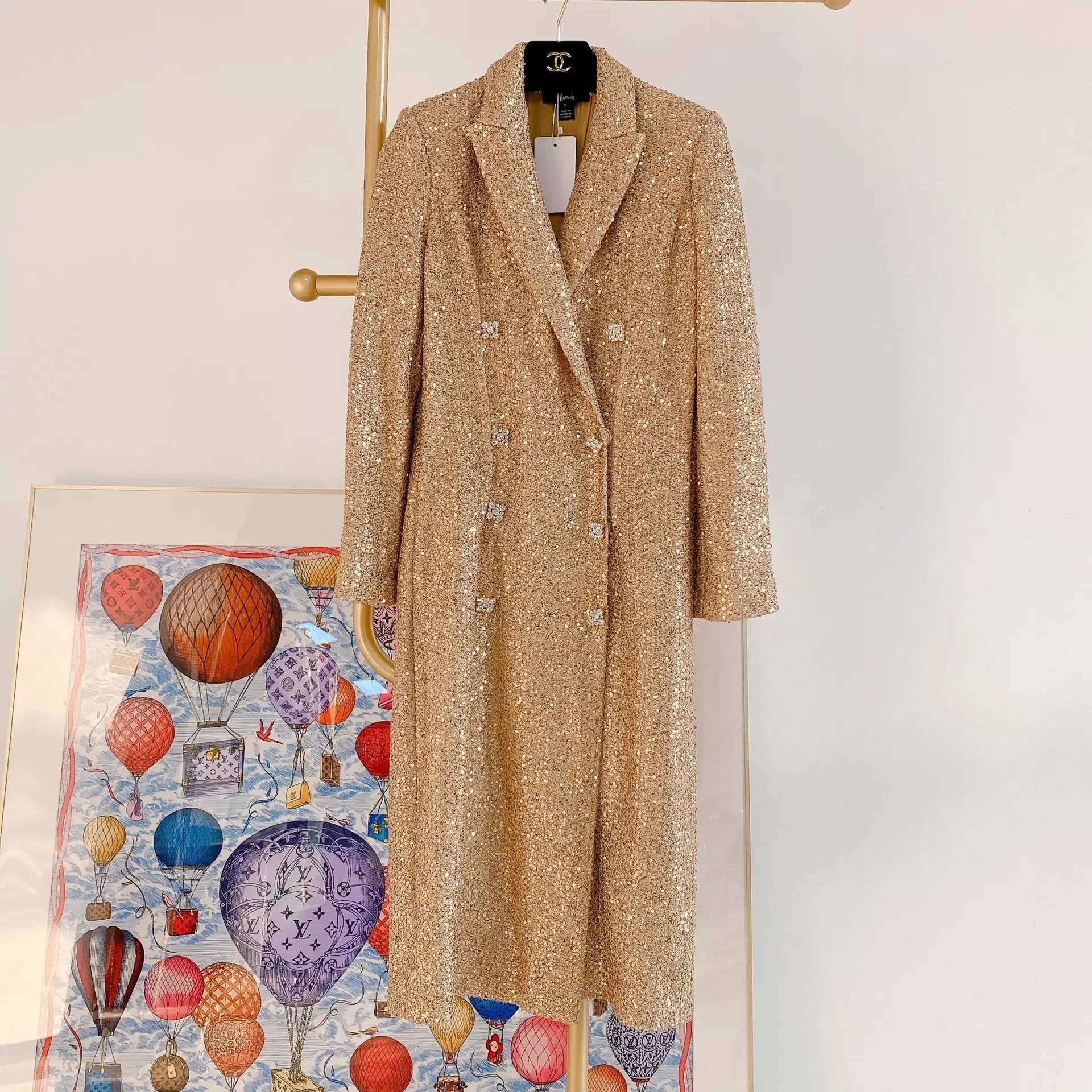 St. John St.John gold sequin pre-owned women's coat Size XS / US 0-2 / IT 36-38 - 1 Thumbnail