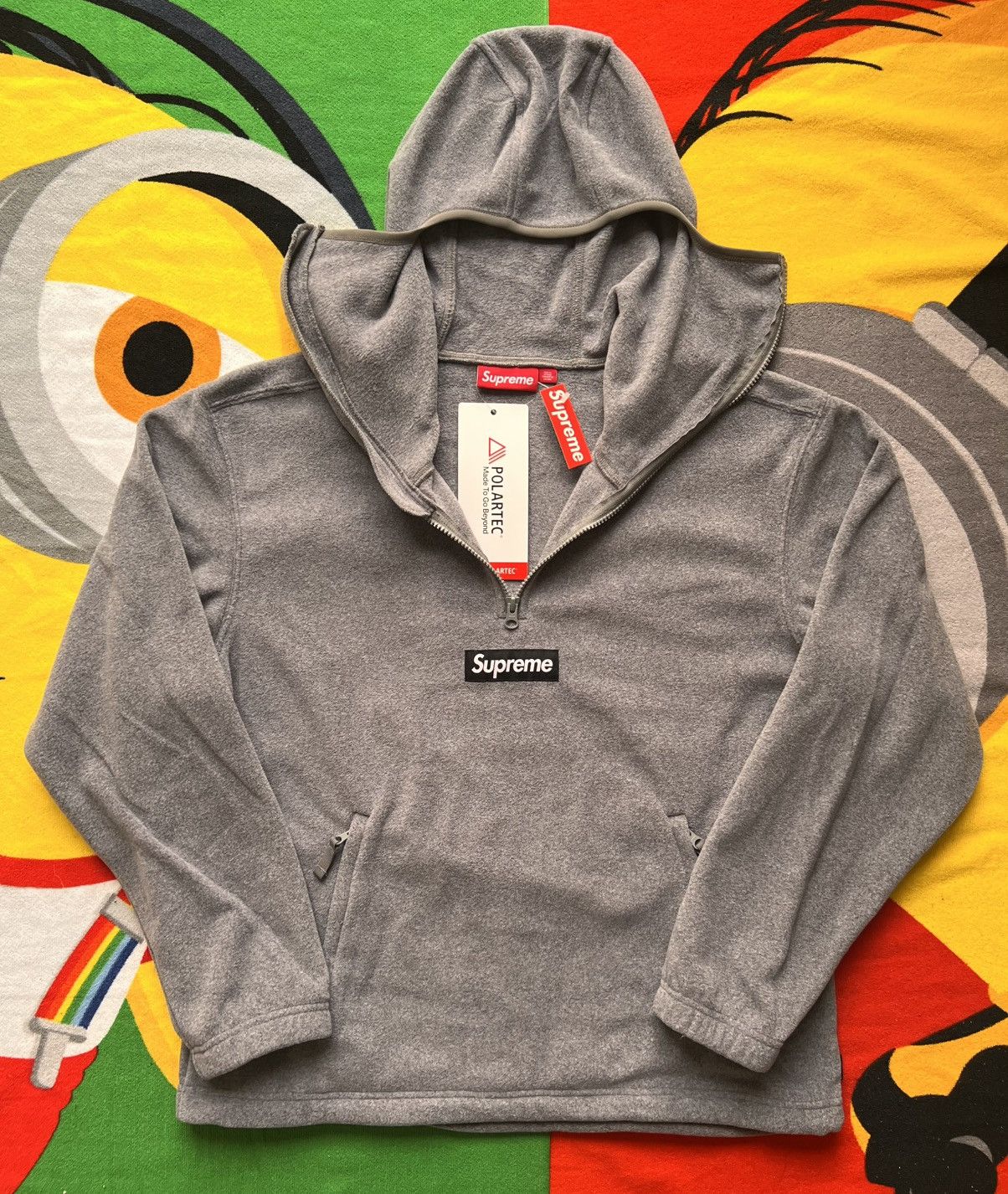 Supreme M Supreme Polartec Face Mask Half Zip Hooded Sweatshirt grey Size US M / EU 48-50 / 2 - 3 Thumbnail