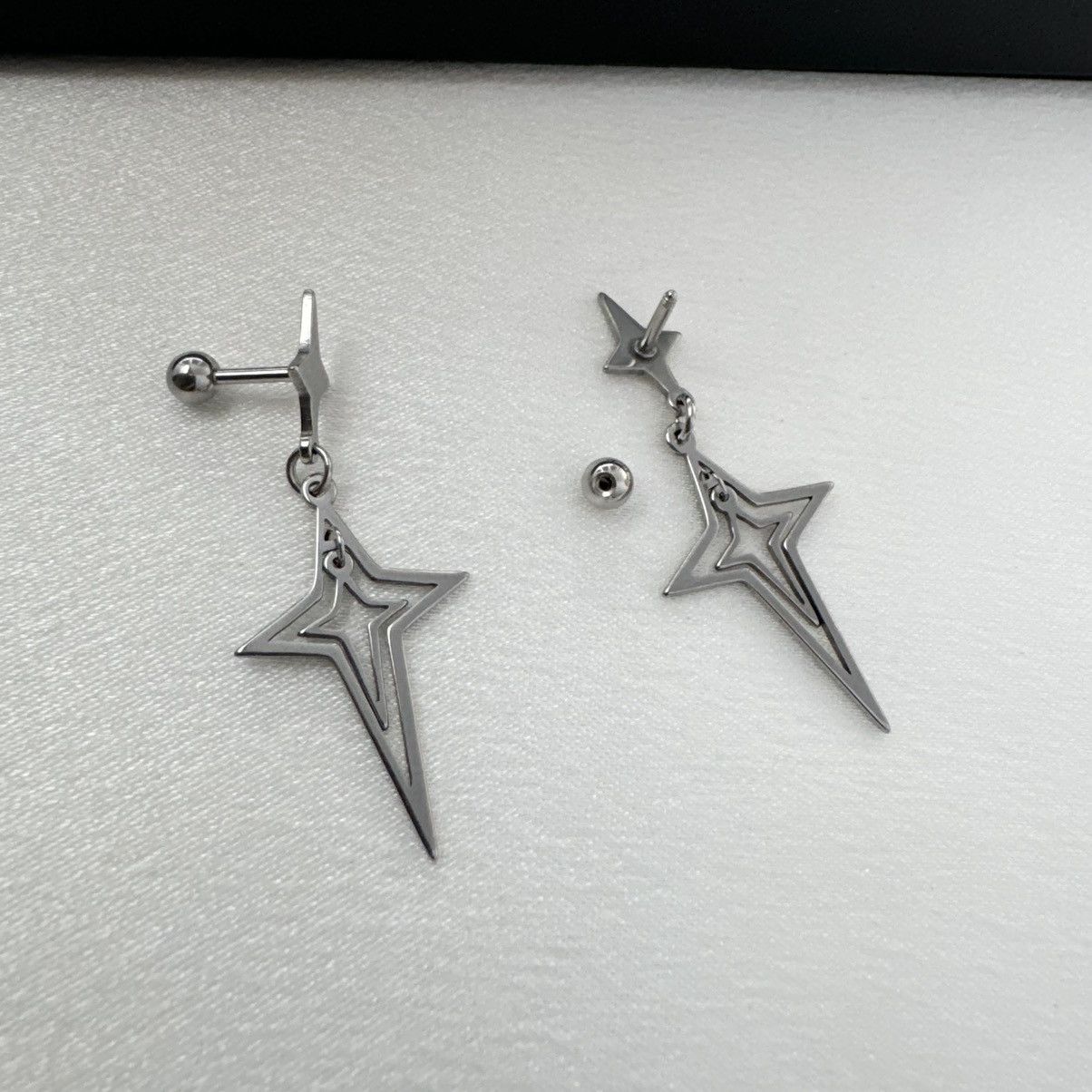 Other Screw-Back Cross Star Dangle Drop Earrings for Men Women Size ONE SIZE - 3 Thumbnail