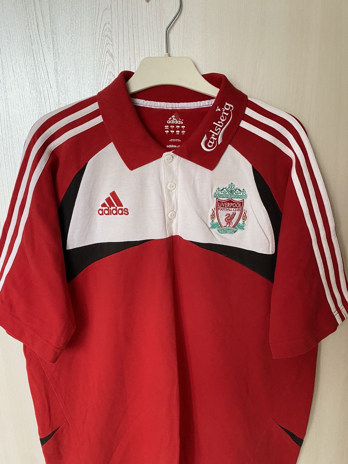 Adidas Vintage Adidas Liverpool Polo Football Shirt Soccer - Size L Size US L / EU 52-54 / 3 - 5 Thumbnail