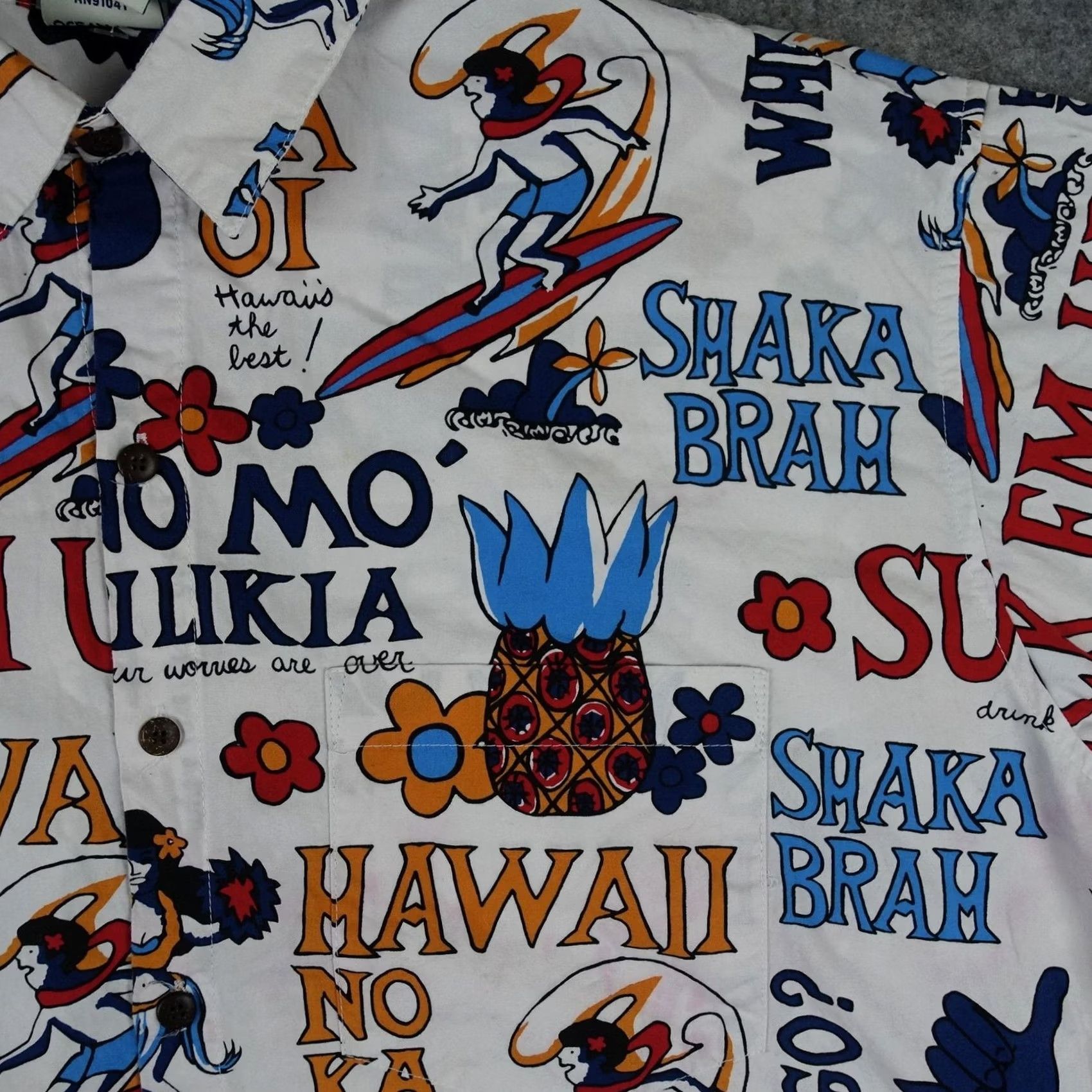 Vintage Kai Aloha Supply Shirt Mens 2XL White Hawaiian Surf Hula Girl Surfer Brah Hawaii Shirt Size US XXL / EU 58 / 5 - 3 Thumbnail