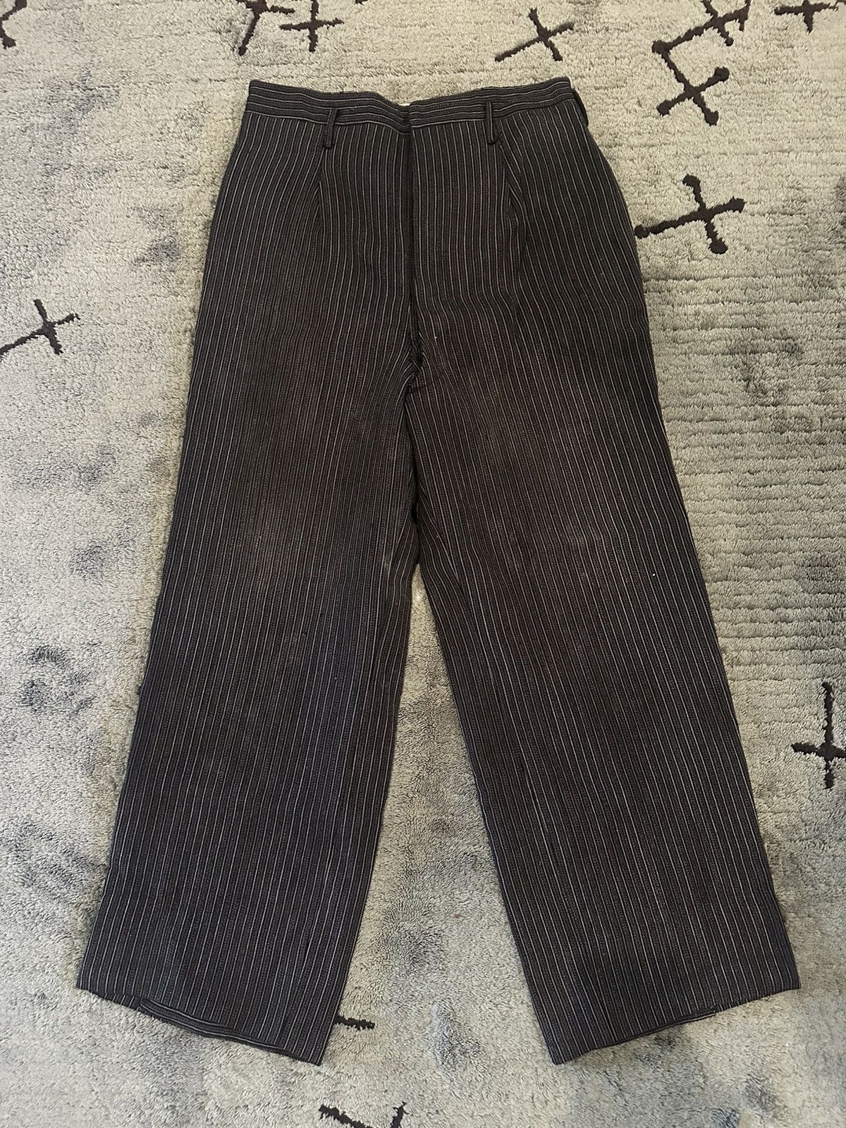 Vintage 40’s French Workwear Chore Pinstripe Trousers