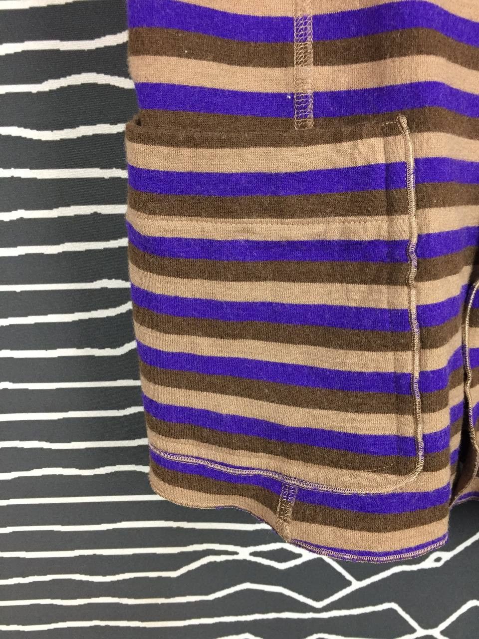 Vintage Reversible Knit Blazer Jacket Solid Brown / Bold Purple Size S / US 4 / IT 40 - 11 Thumbnail