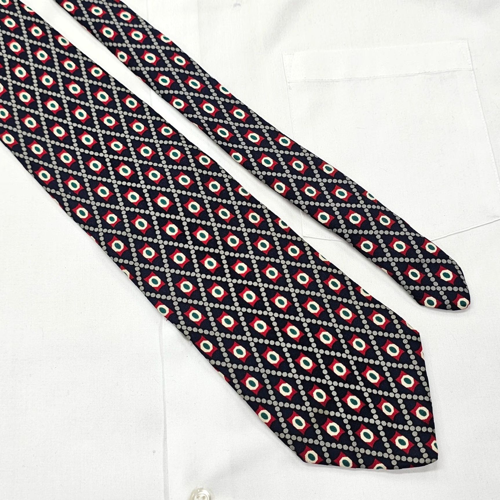 Brooks Brothers VINTAGE Brooks Brothers Necktie Mens Blue 100% Silk Geometric Preppy USA 57" x 3.75" Tie Mens Blue Silk Geometric Preppy Ivy 58X3.75 USA Size ONE SIZE - 4 Thumbnail