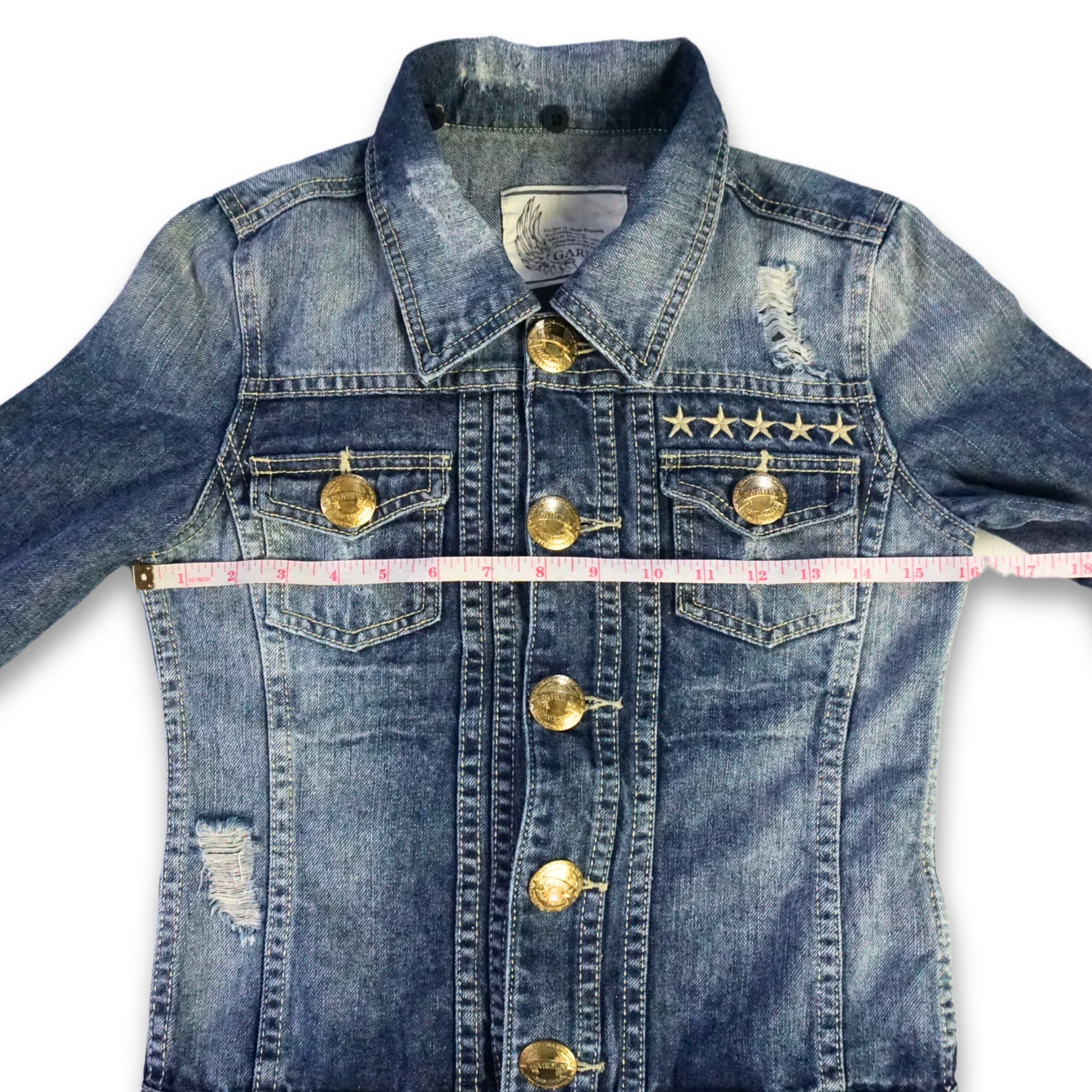 Japanese Brand GARULA Ripped & Distressed Women Denim Jacket Size XS / US 0-2 / IT 36-38 - 10 Thumbnail