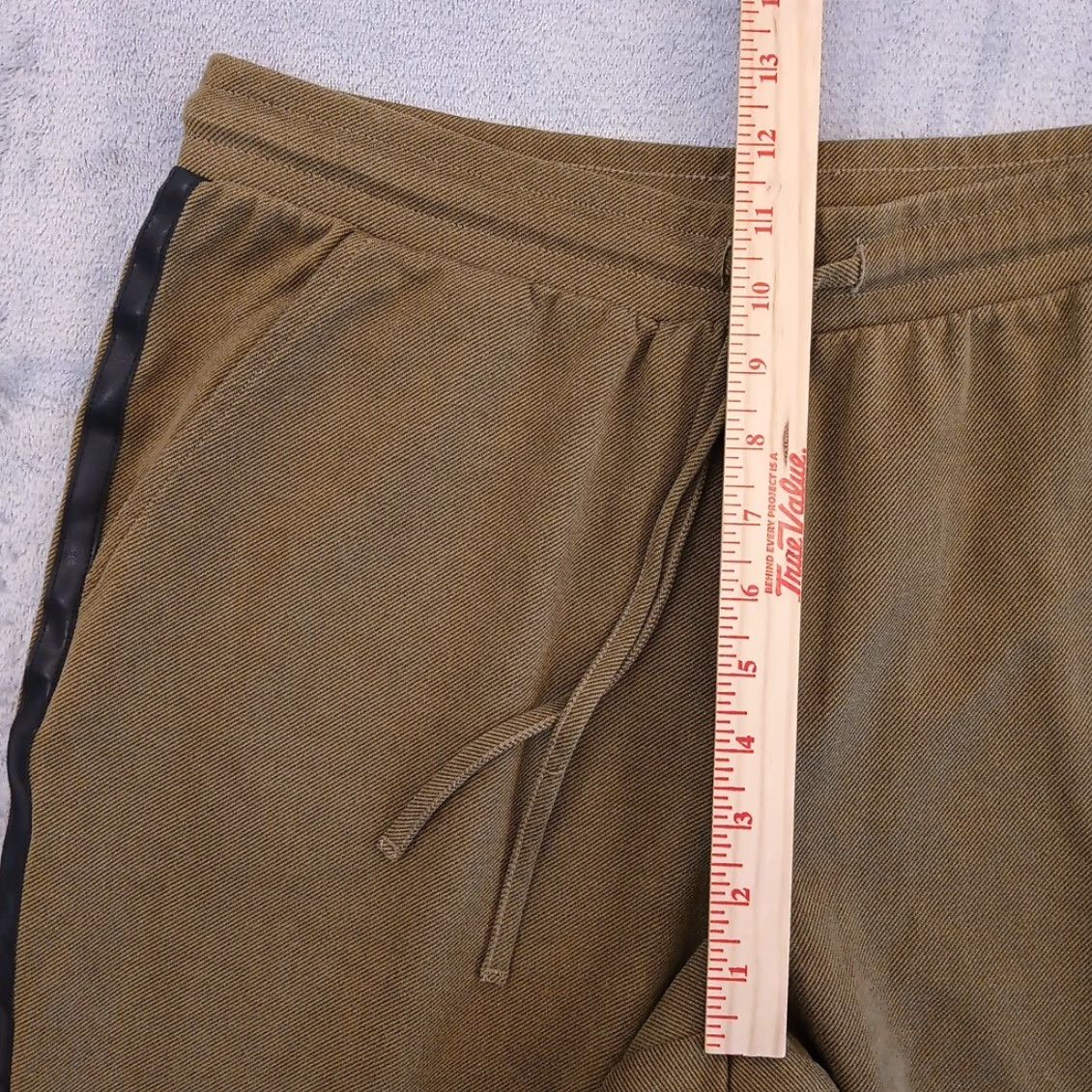 Vintage Gili Ankle Pants Womens Medium Green Tuxedo Stripe Drawstring Pockets 33x27 Size 32" / US 10 / IT 46 - 4 Thumbnail