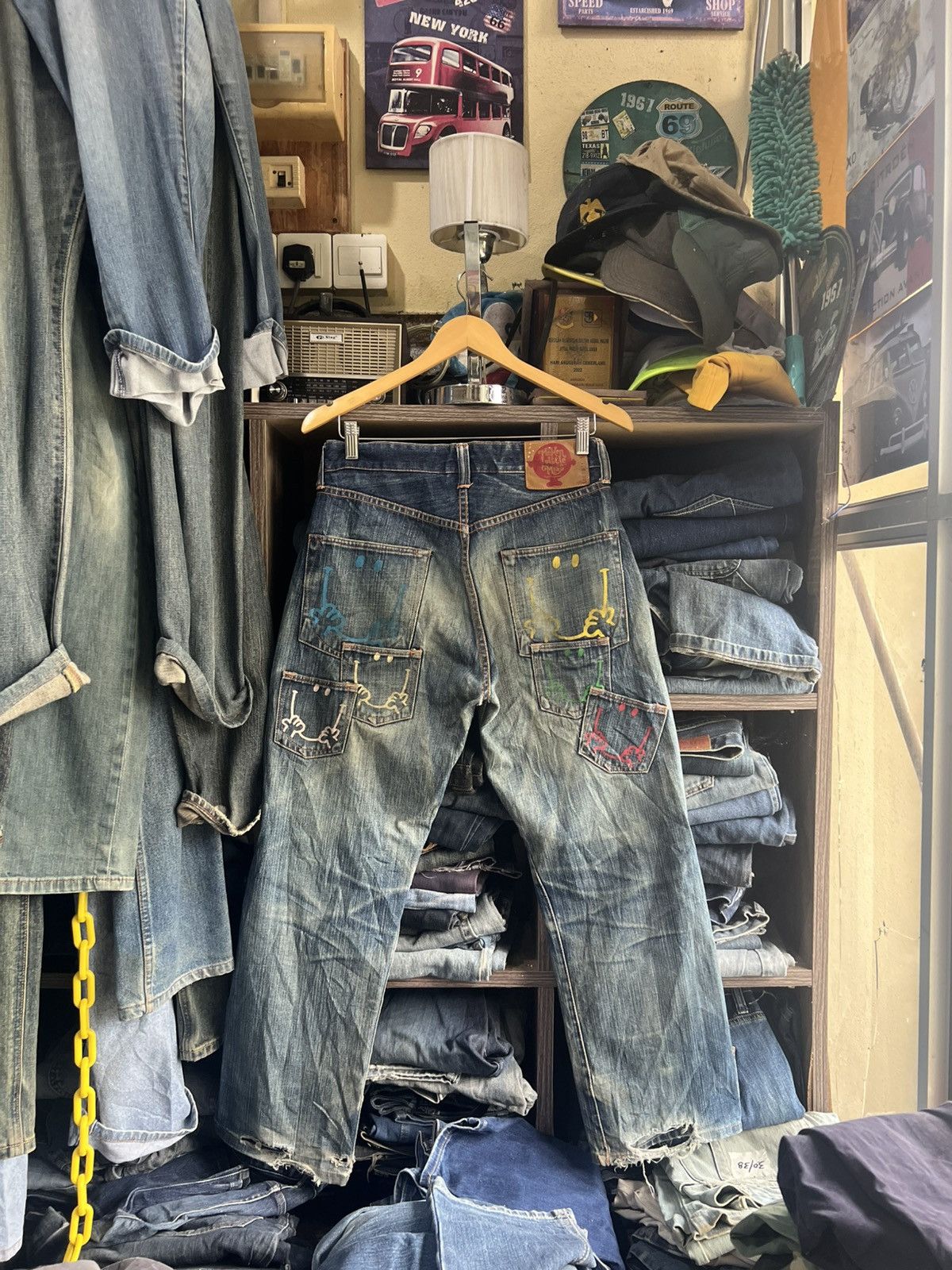 Japanese Brand 🔥Mr Men Little Miss Multipockets Distressed Denim Size US 30 / EU 46 - 1 Thumbnail
