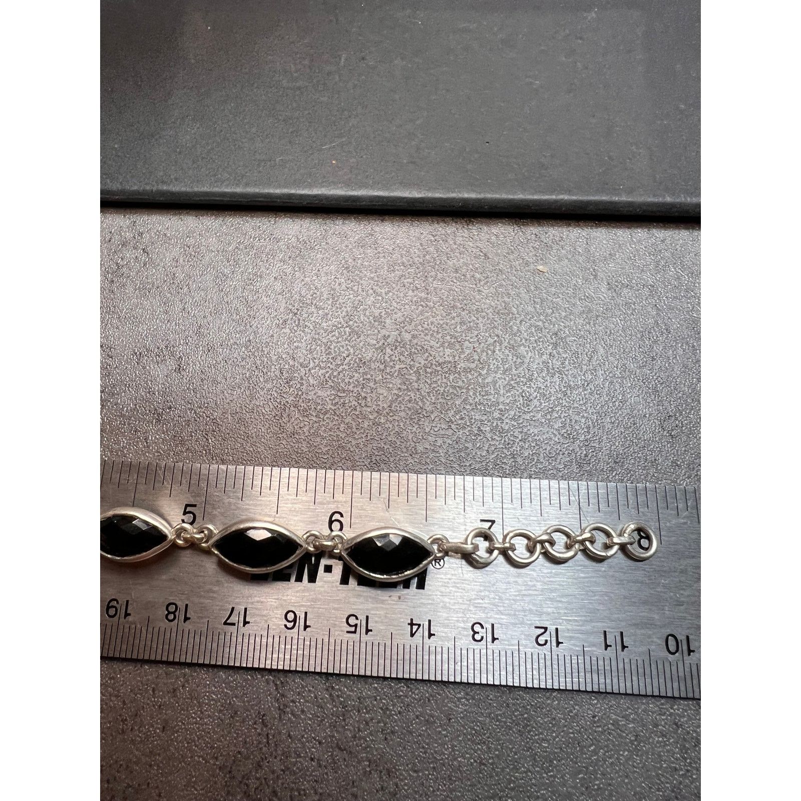 Other NEW Black onyx sterling silver 8 inch bracelet Size ONE SIZE - 10 Thumbnail